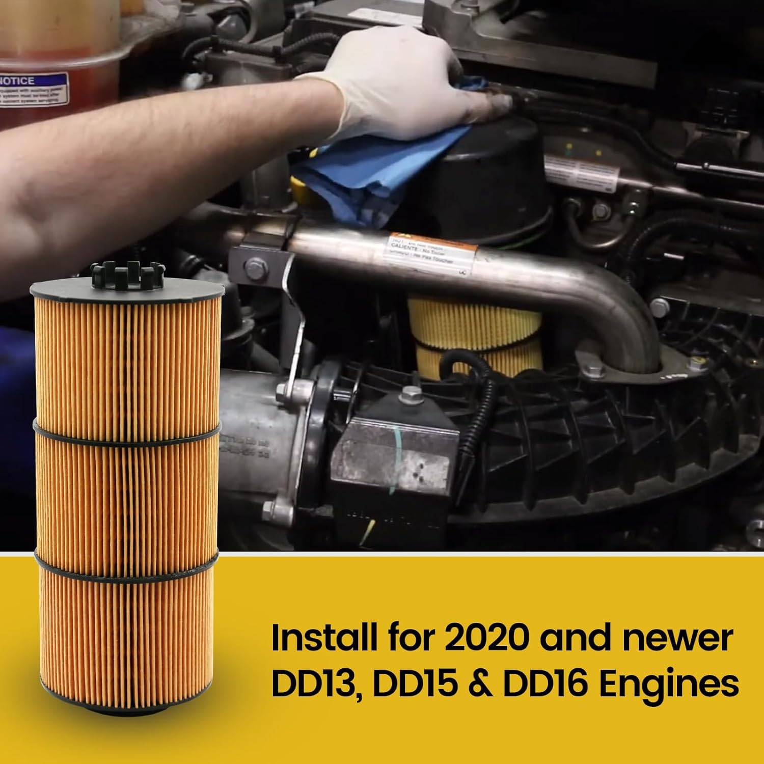 LF17800 Lube Filter, Pack of 6, Cartridge Oil Filter, for 2020 and Newer DD13, DD15 and DD16 Engines, Replaces LF17810, P582506,