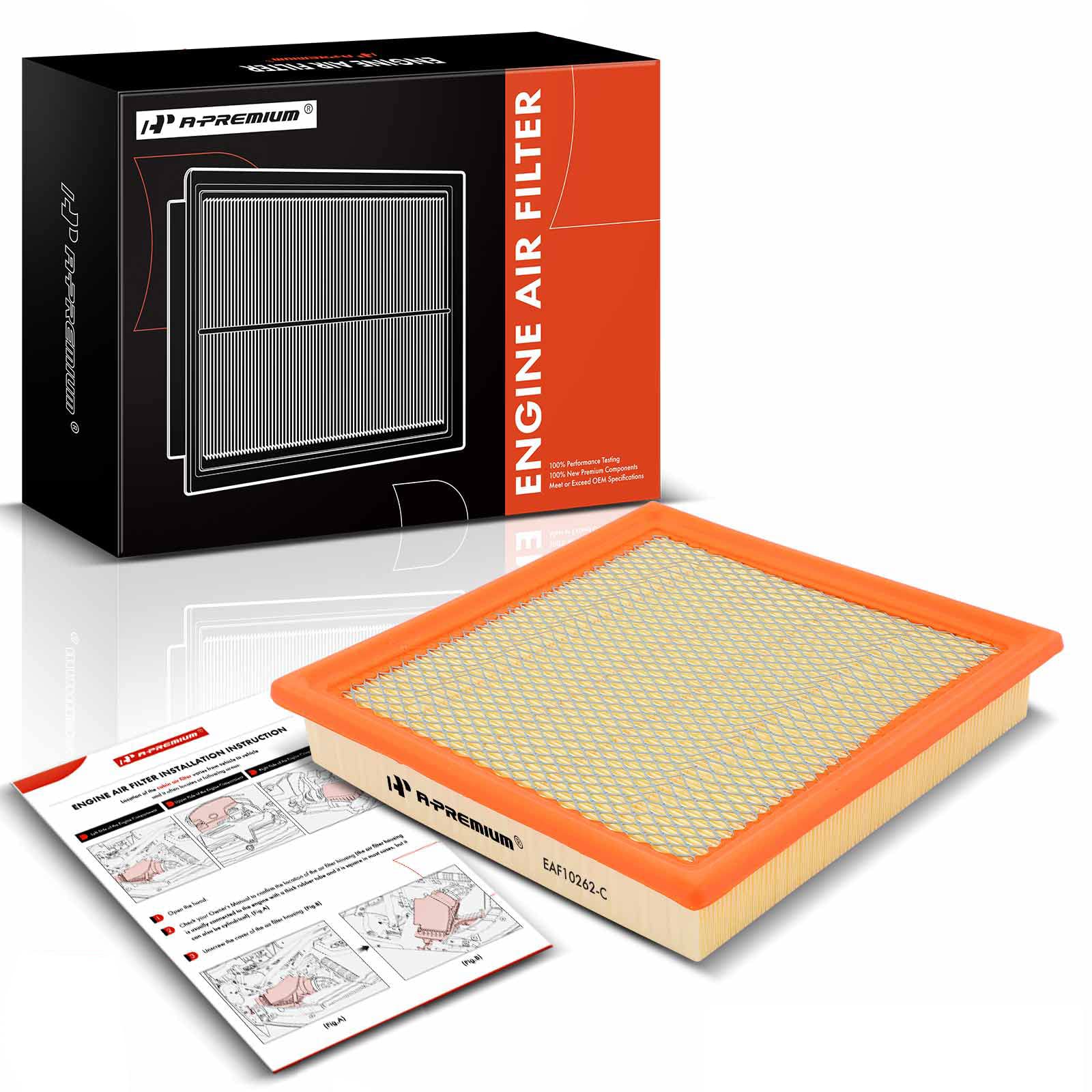 A-Premium Engine Air Filter Compatible With Ford & Lincoln Models - F-150 (2009-2023), Expedition (2007-2023), F-250 F-350 F-450