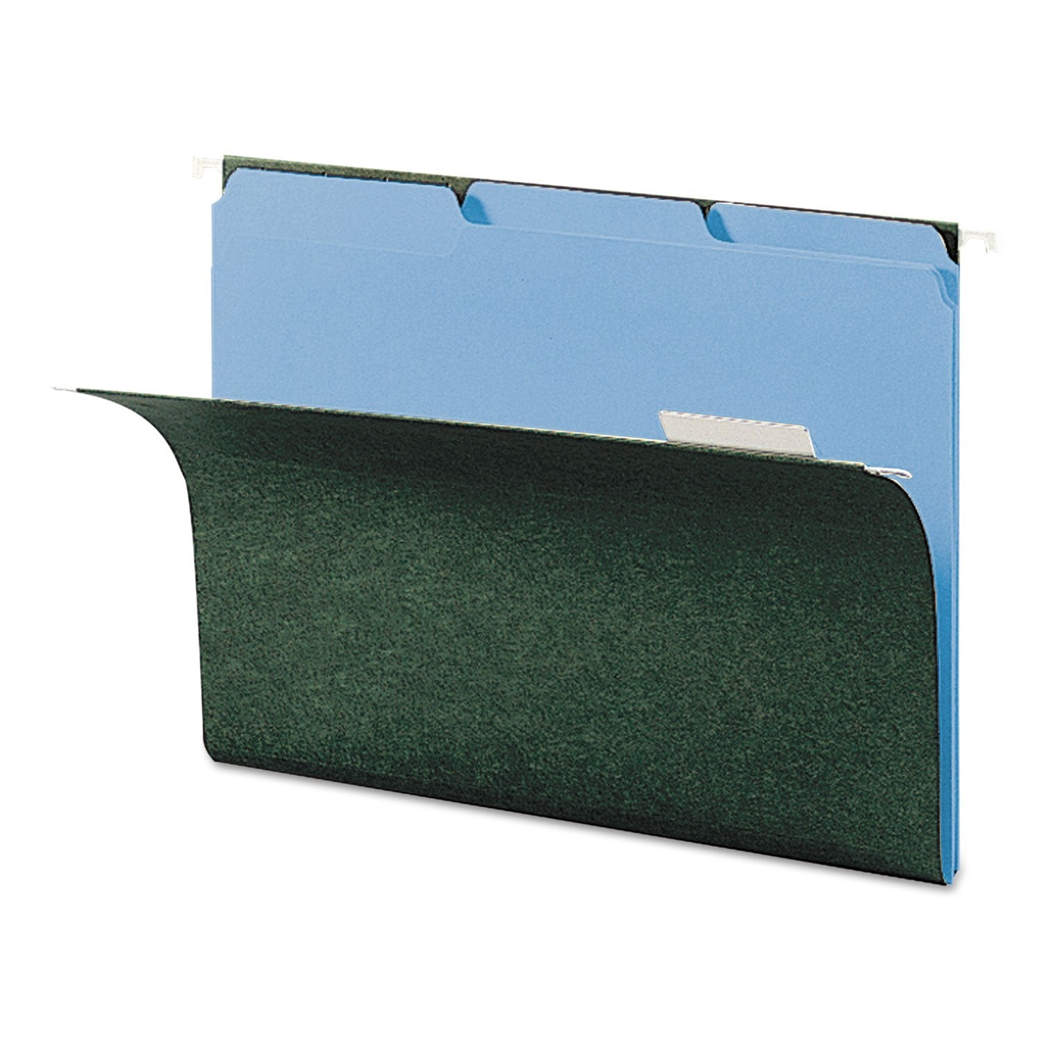 Smead 10239 Interior File Folders 1/3 Cut Top Tab Letter Blue 100/Box