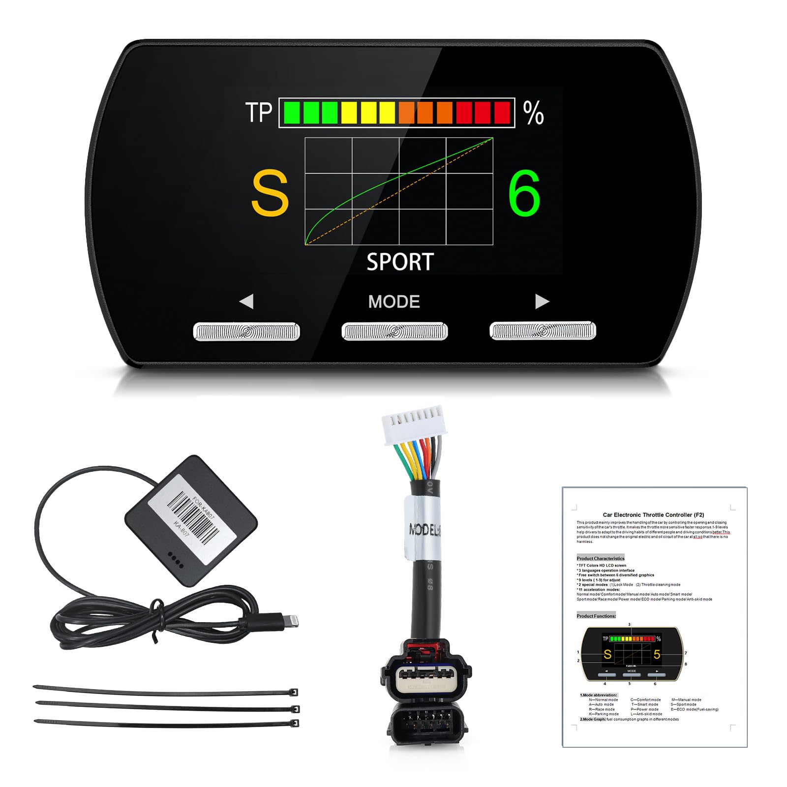 Throttle Response Controller 9 Drive Modes Throttle Controller Electronic Pedal Accelerator Compatible with Dodge Challenger Cha