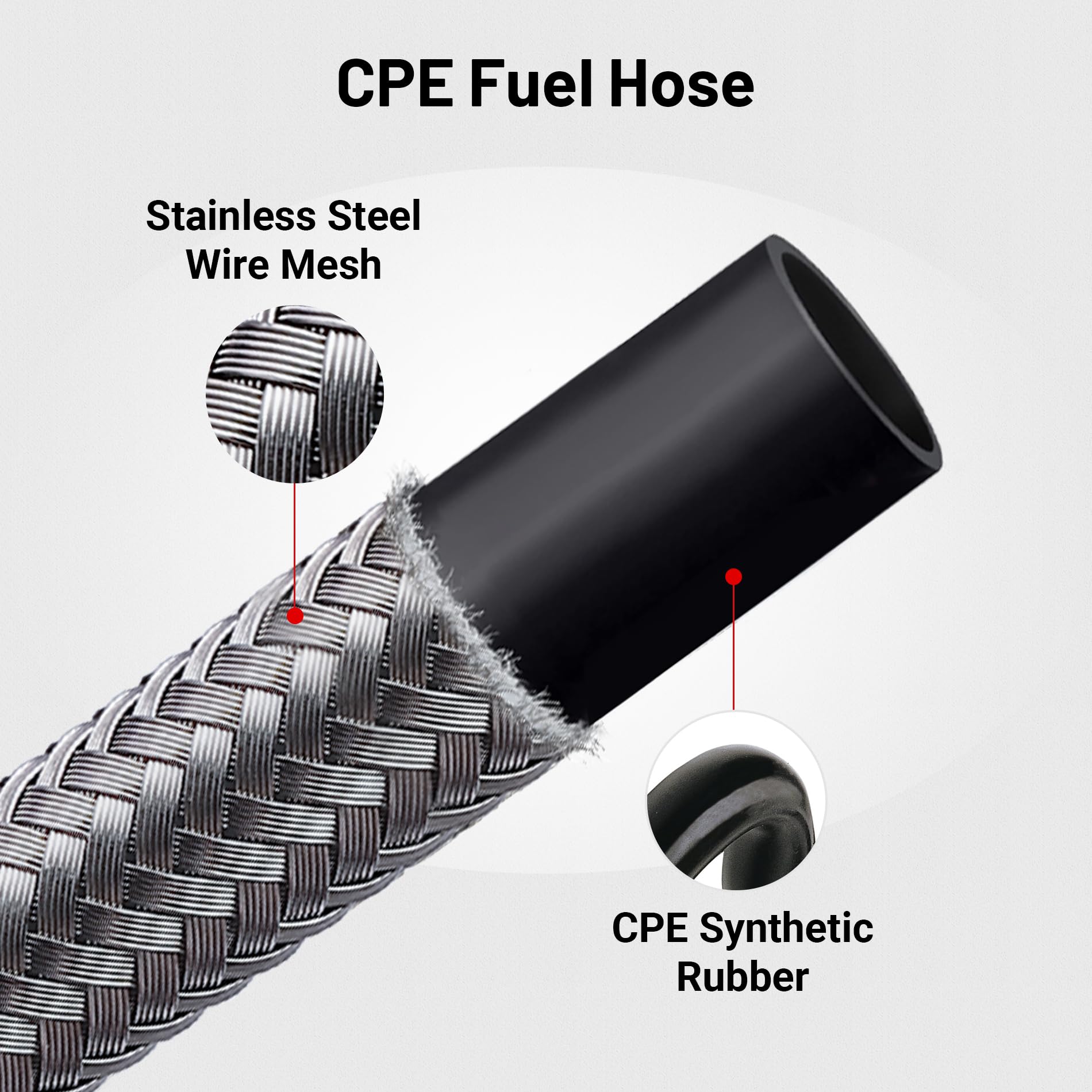 Evil Energy 10An Fuel Line, An10 Braided Fuel Hose Nylon Cpe 5Ft Silver
