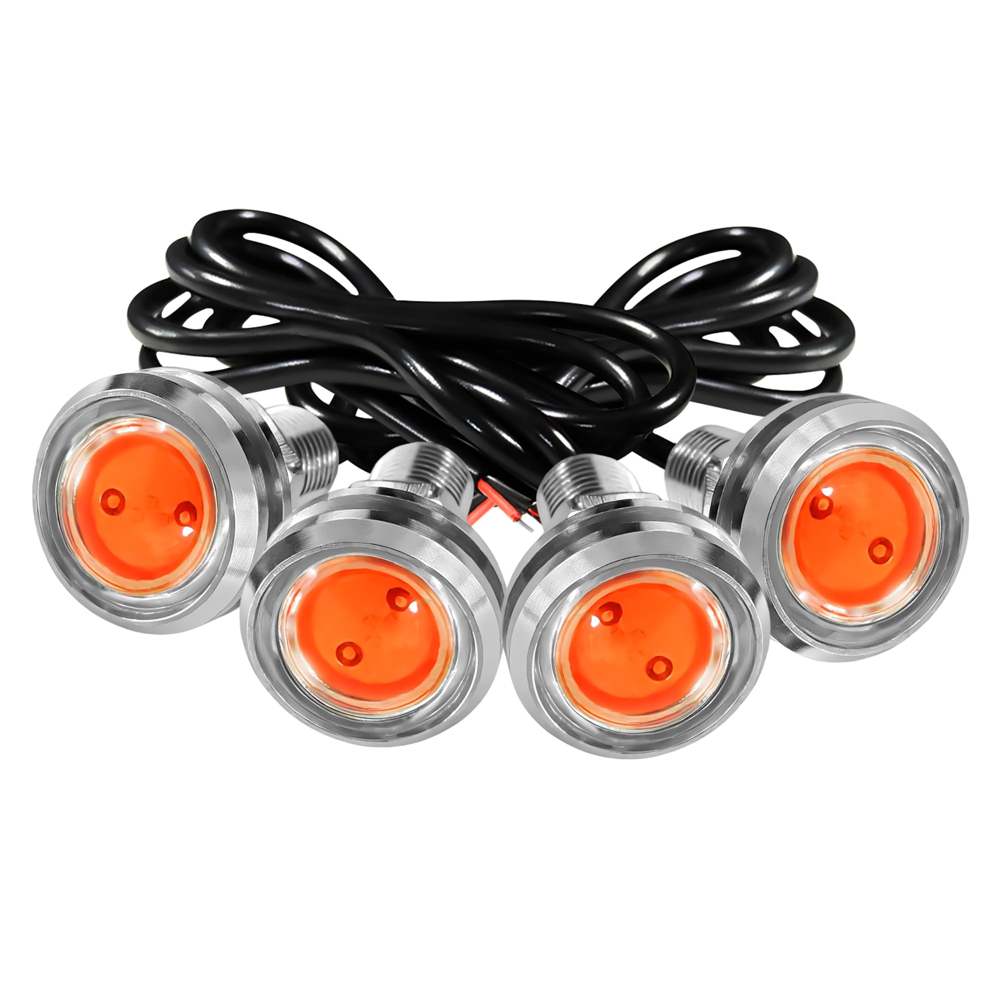 JRQLOV 4Pcs 23mm DC 12V Eagle Eye LED Car Fog DRL Daytime Running Light Backup Reverse Tail Rock Lights Signal Lamp Headlights S