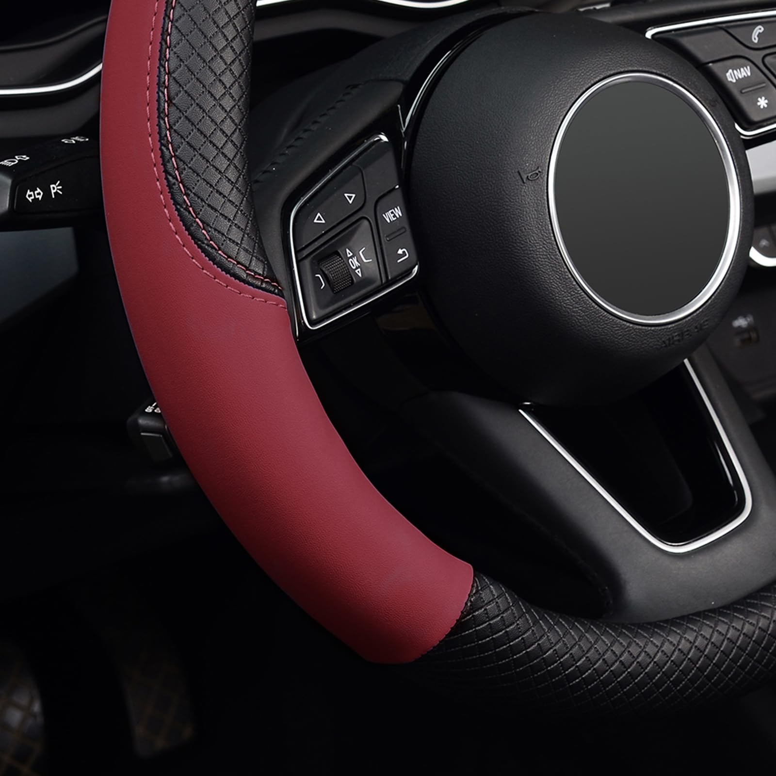 Labbyway Steering Wheel Cover, Universal 15 Inch Microfiber Leather Car Wheel Protecto, Skidproof, Stable, Warm In Winter And Co
