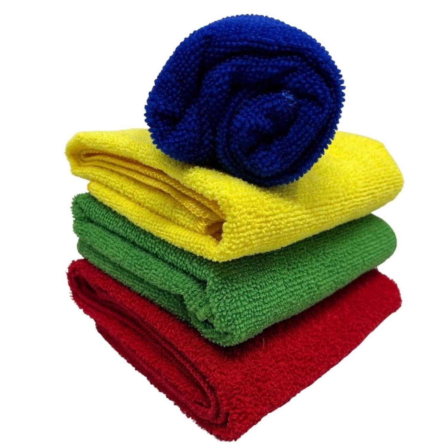 OEMBESTSELLER Microfiber Cloth  4 Pcs  40x60 cms  340 GSM & Multipurpose Cloths Automotive Towels Cleaning for Office Table H