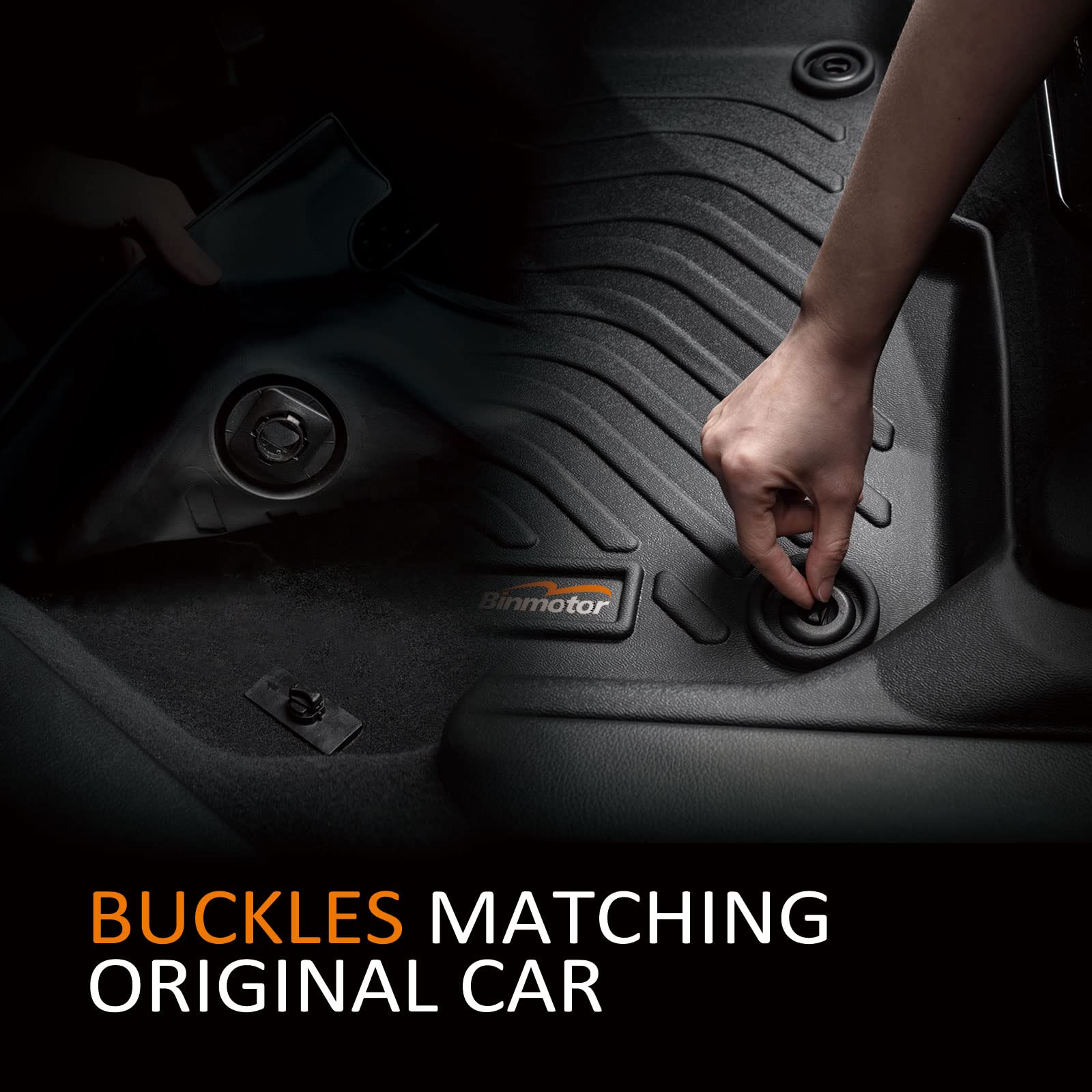 Binmotor Floor Mats Cargo Liner Set For Nissan Kicks 2024 2023 2022-2018, All Weather Mats For Nissan Kicks, Cargo Mat For Nissa