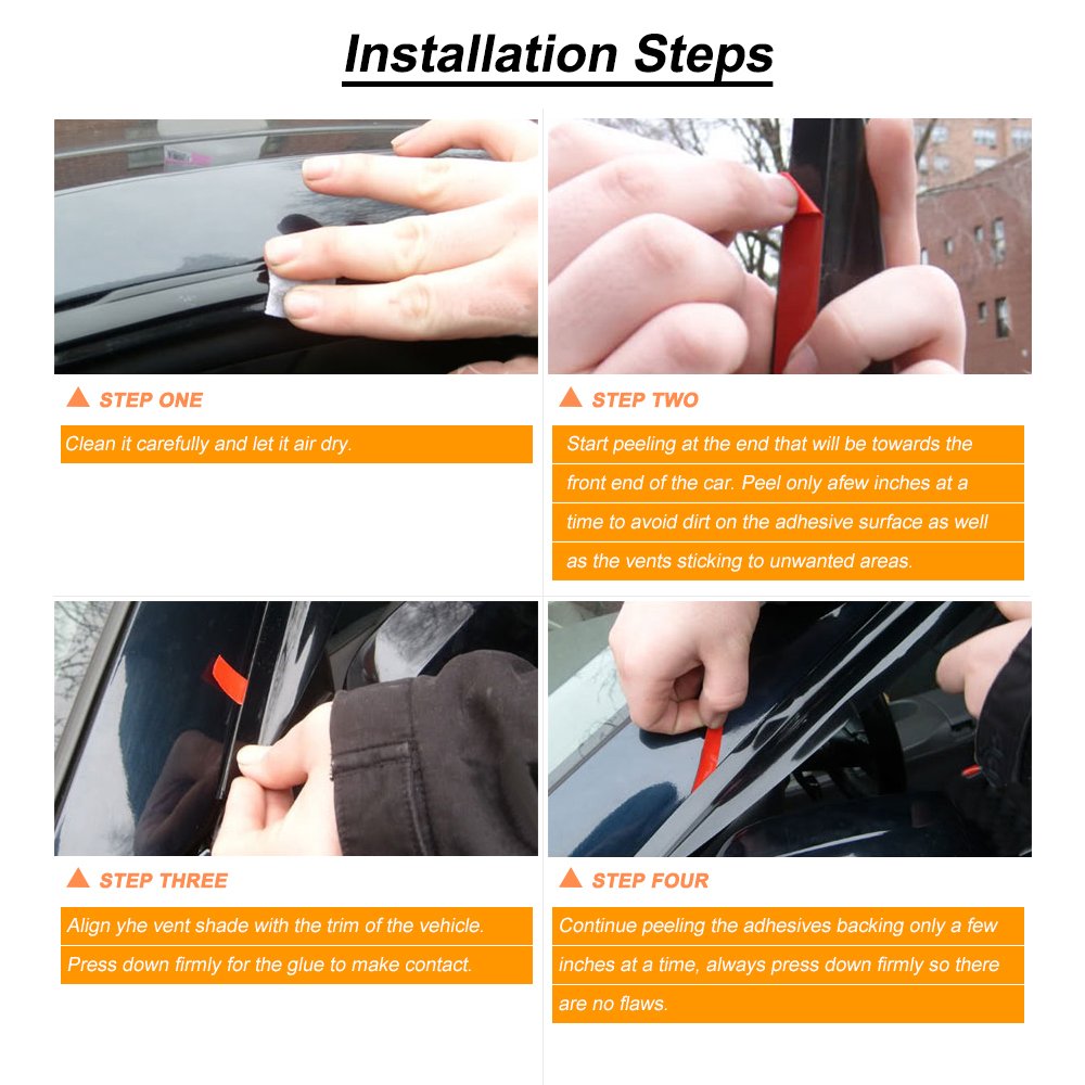 Gldifa Wind Deflector Compatible With 07-18 Jeep Wrangler Jk 2 Door Sun Rain Guards Window Visors 92328