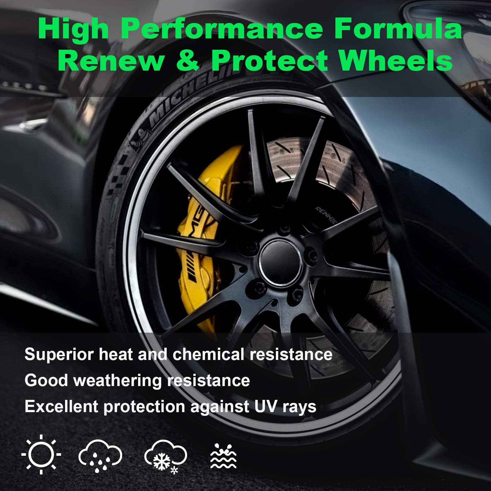 NADAMOO Aluminum Wheel Spray Paint - Semi-gloss Black, 13 Oz Aerosol for Car Rims and Metal Surfaces