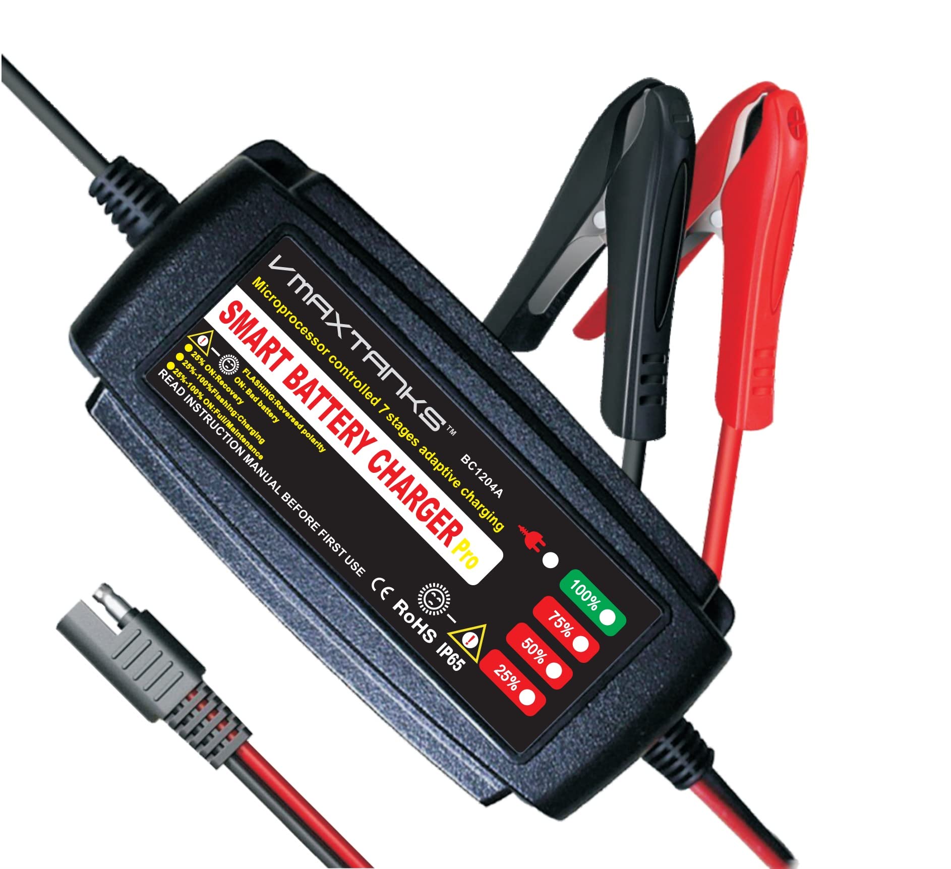 Vmaxtanks Bc1204 12V 3.3 Amp 4-Stage Automatic Smart Battery Charger And Maintainer