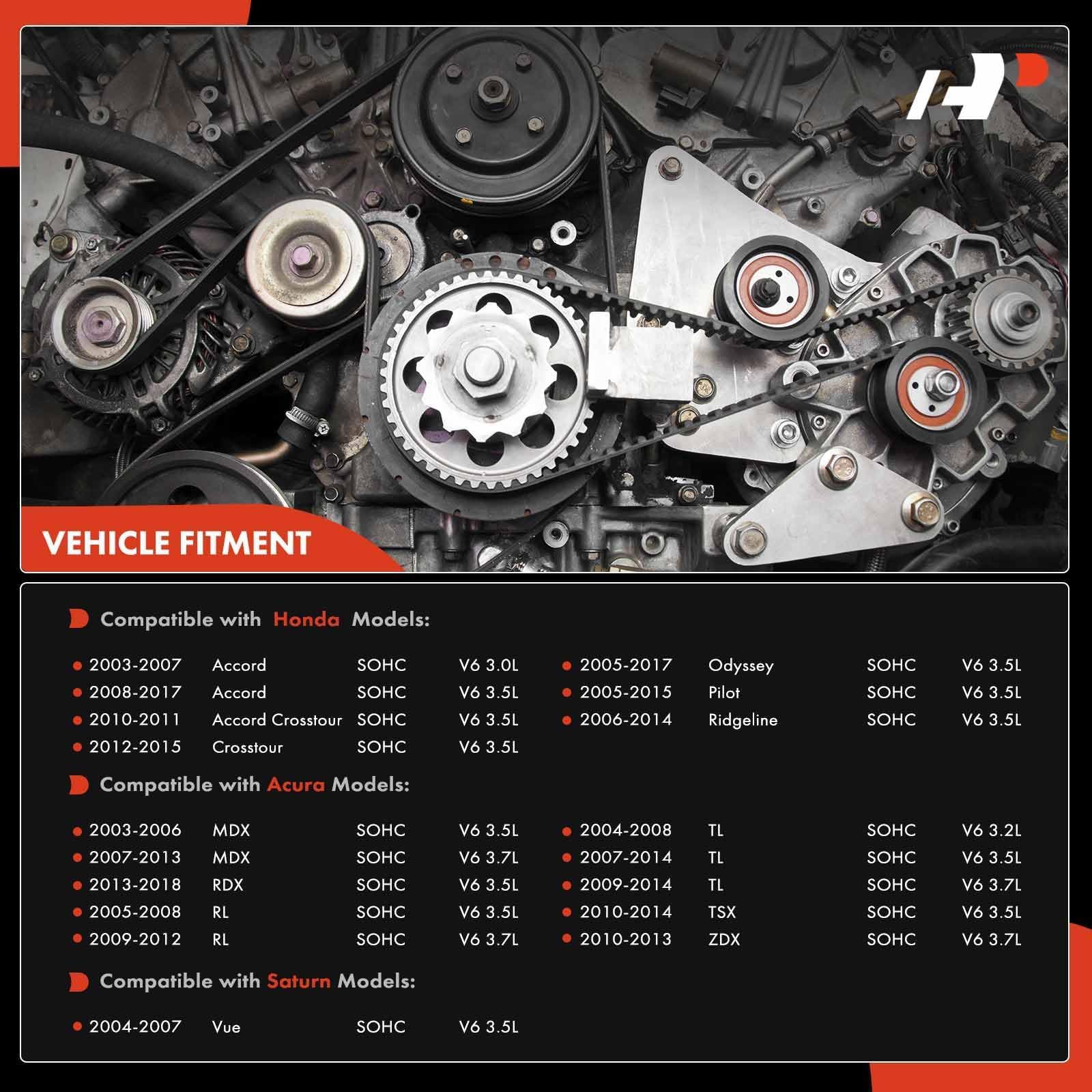 A-Premium Timing Belt Kit with Water Pump Compatible with Honda Acura V6 Models, APTBK033