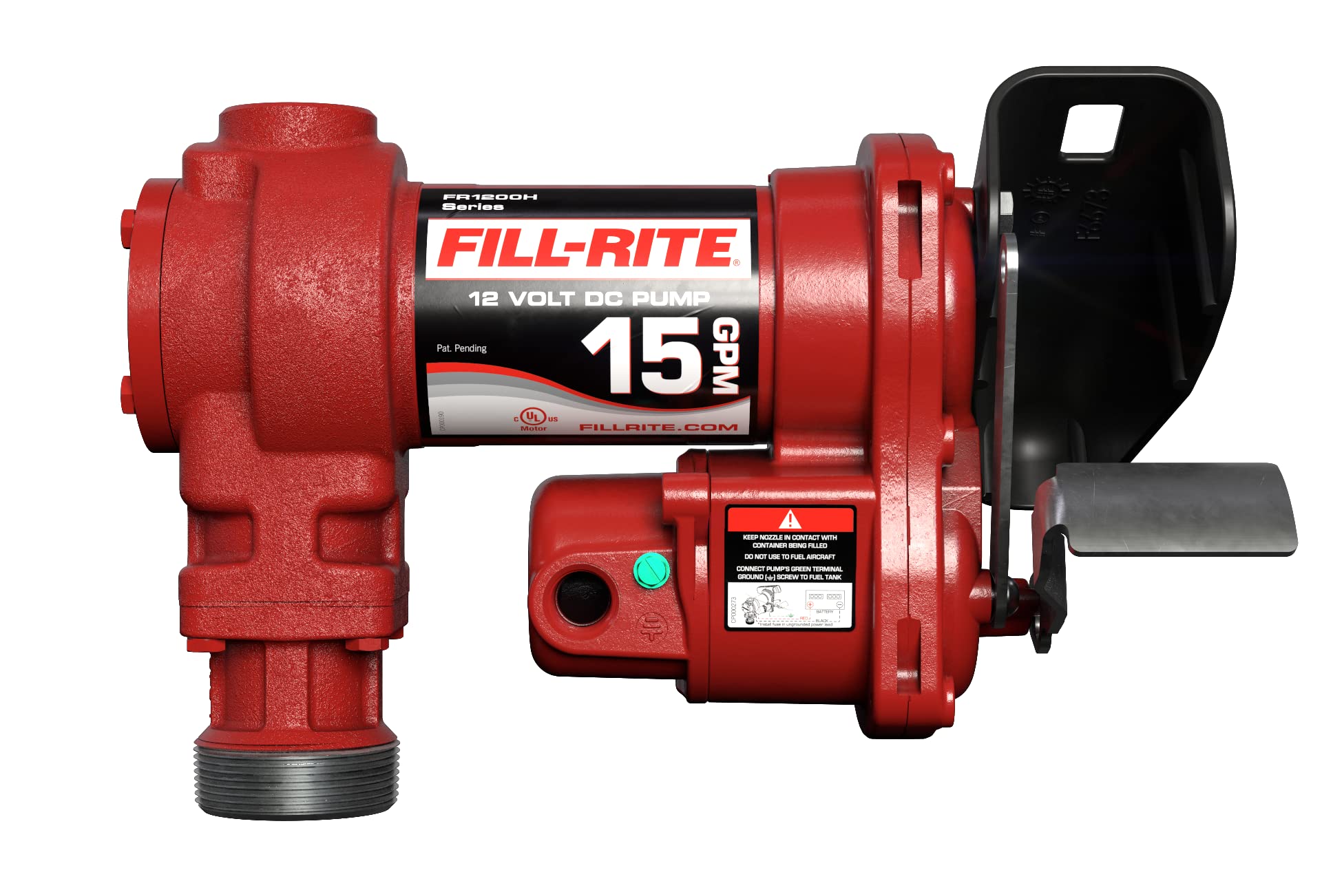 Fill-Rite FR1204H 12 V 15 GPM Fuel Transfer Pump (Pump Only Model) | Gasoline, Diesel, Kerosene, Ethanol Blends, Methanol Blends