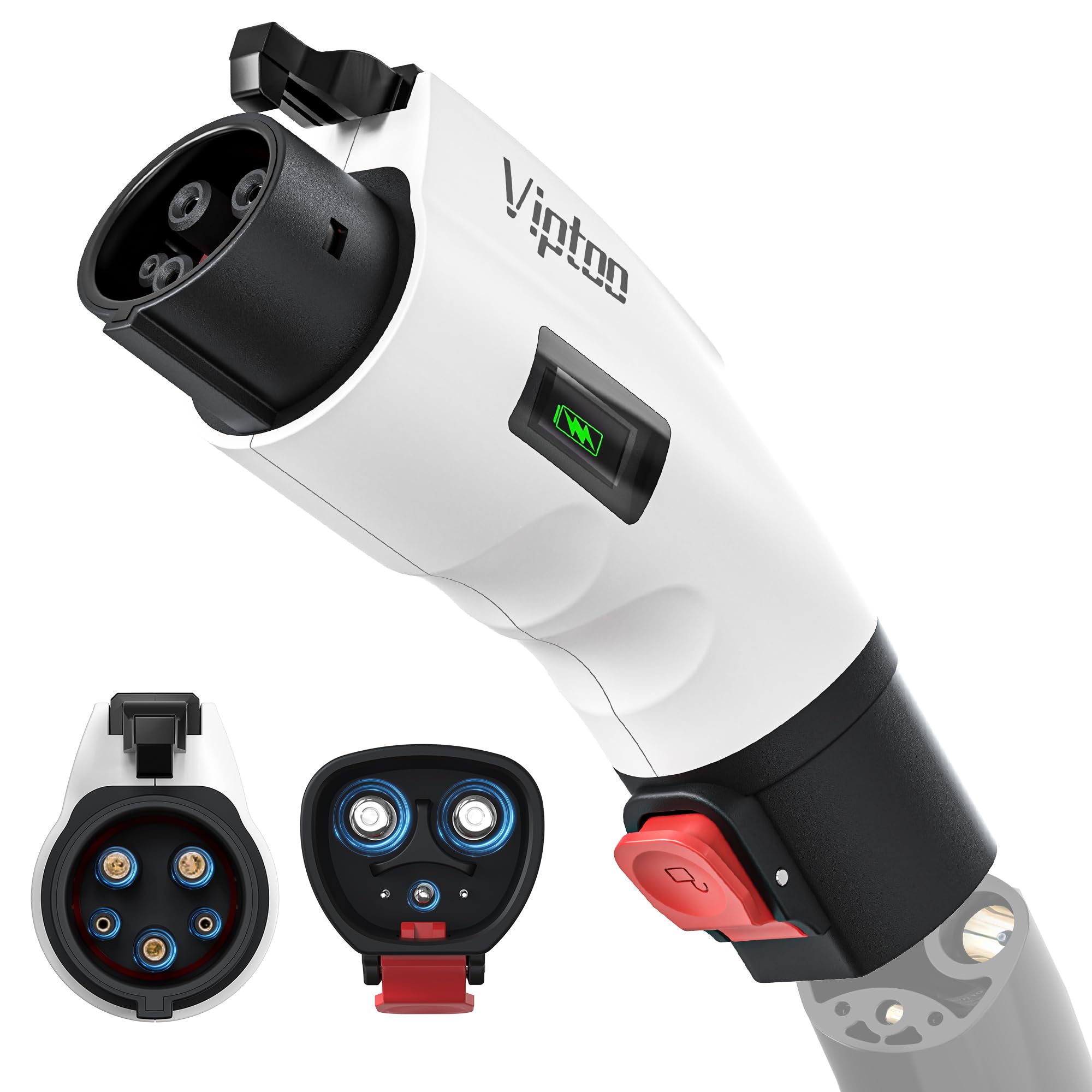 VIPTOO Tesla to J1772 Adapter 60A 250V AC - NACS EV Charging Connector with Charging Status Display for Tesla Wall/Destination/M