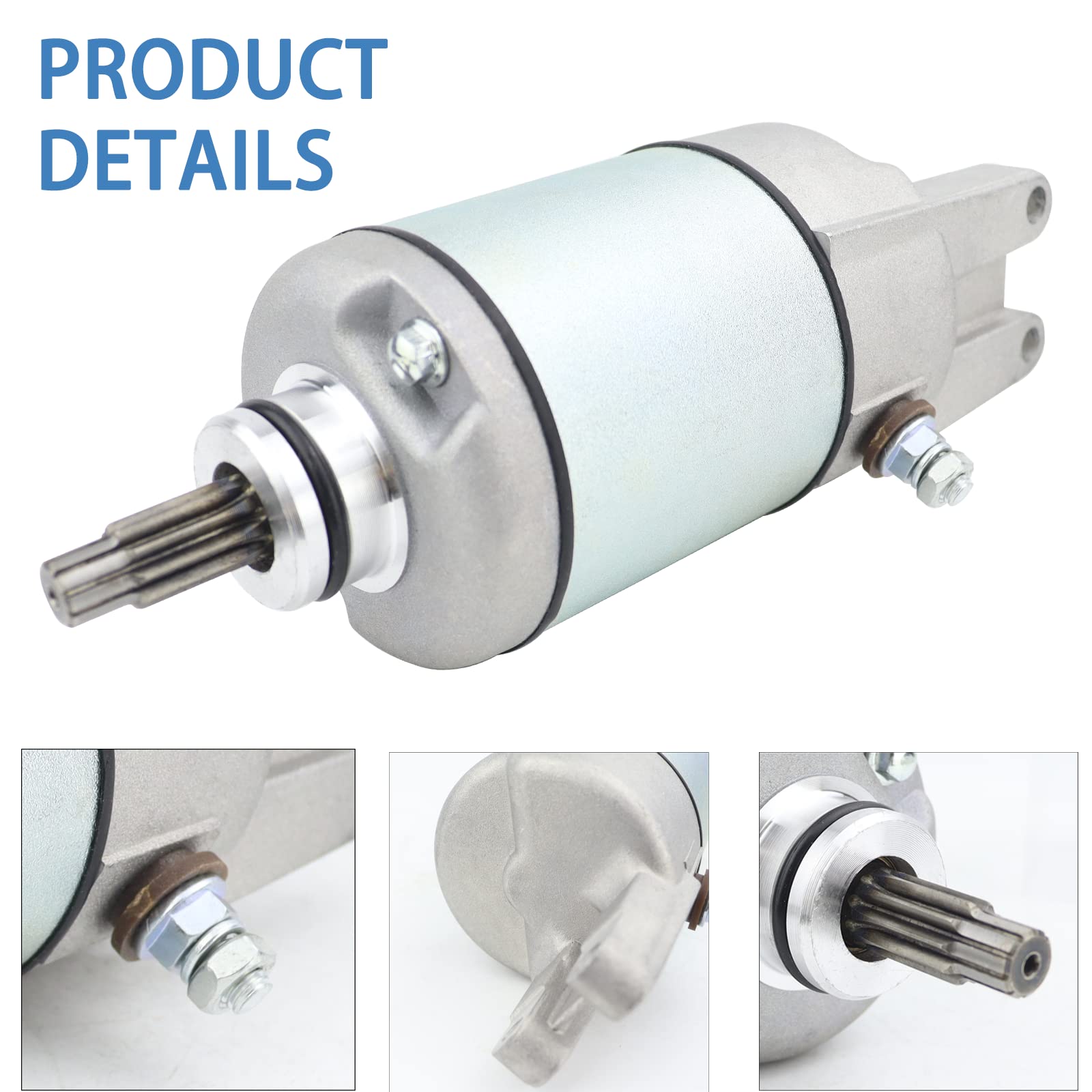 STABSOLI Starter Motor & Solenoid Relay for Honda Rancher 420 & Foreman 500, Metal, Silver, Model 1, 2007-2019