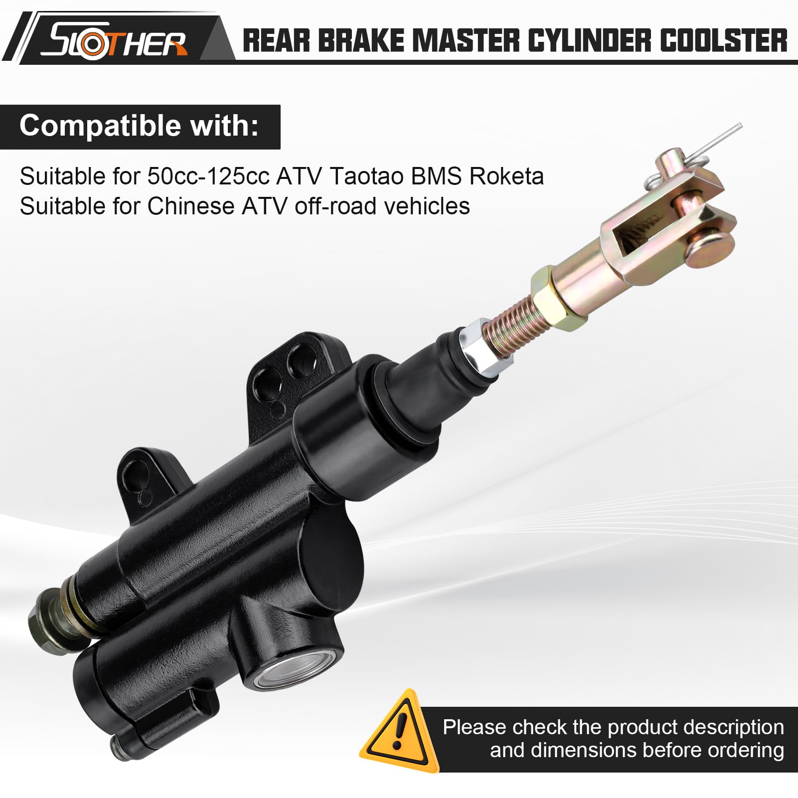Rear Brake Master Cylinder Coolster 10Mm, Replacement For 50Cc 70Cc 90Cc 110Cc 125Cc Dirt Bike Chinese Atv Quad Taotao Bms Roket