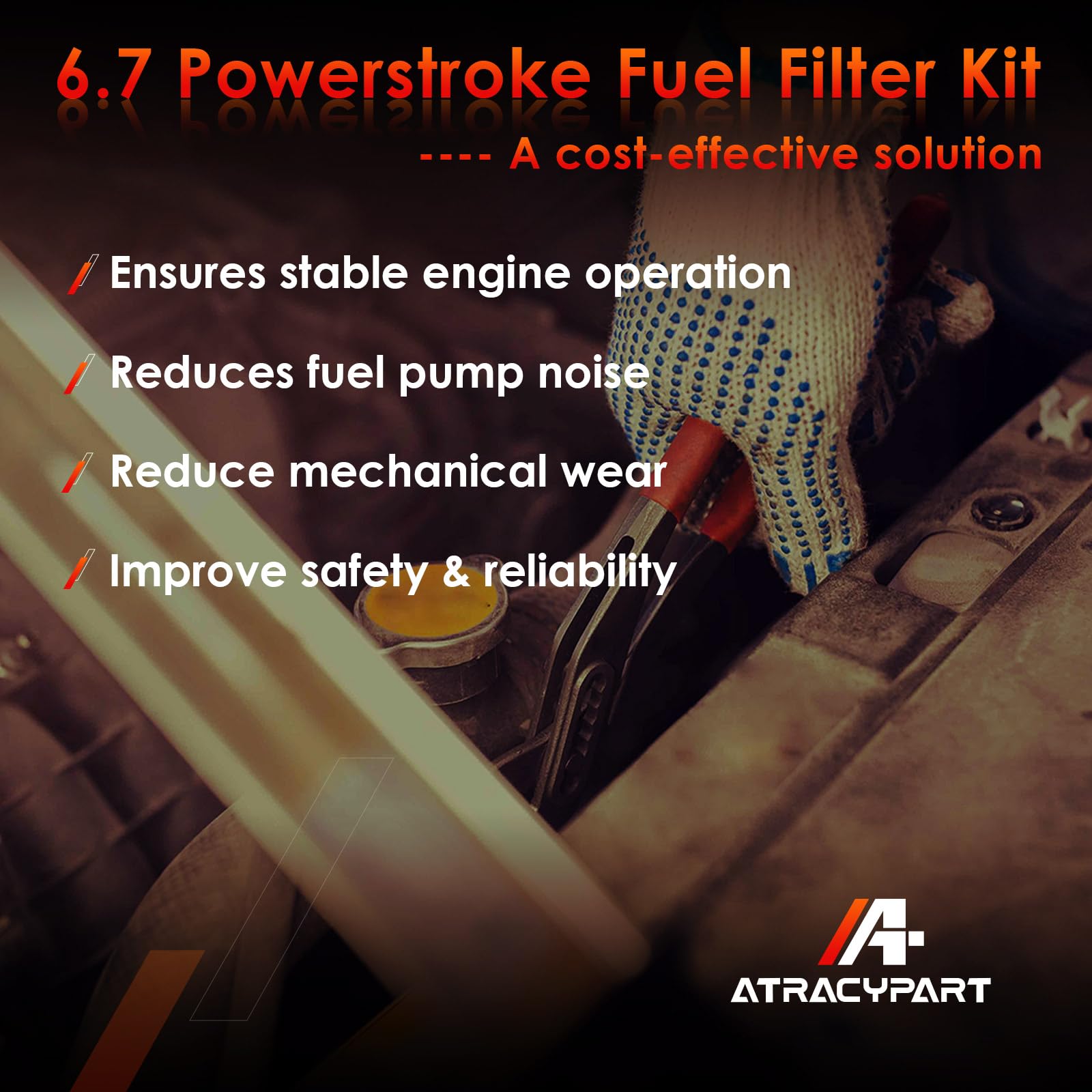 6.7L Powerstroke Diesel Fuel Filter Element & Oil Filter, Compatible With 2017-2023 Ford F-250, F-350, F-450, F-550 Super Duty V