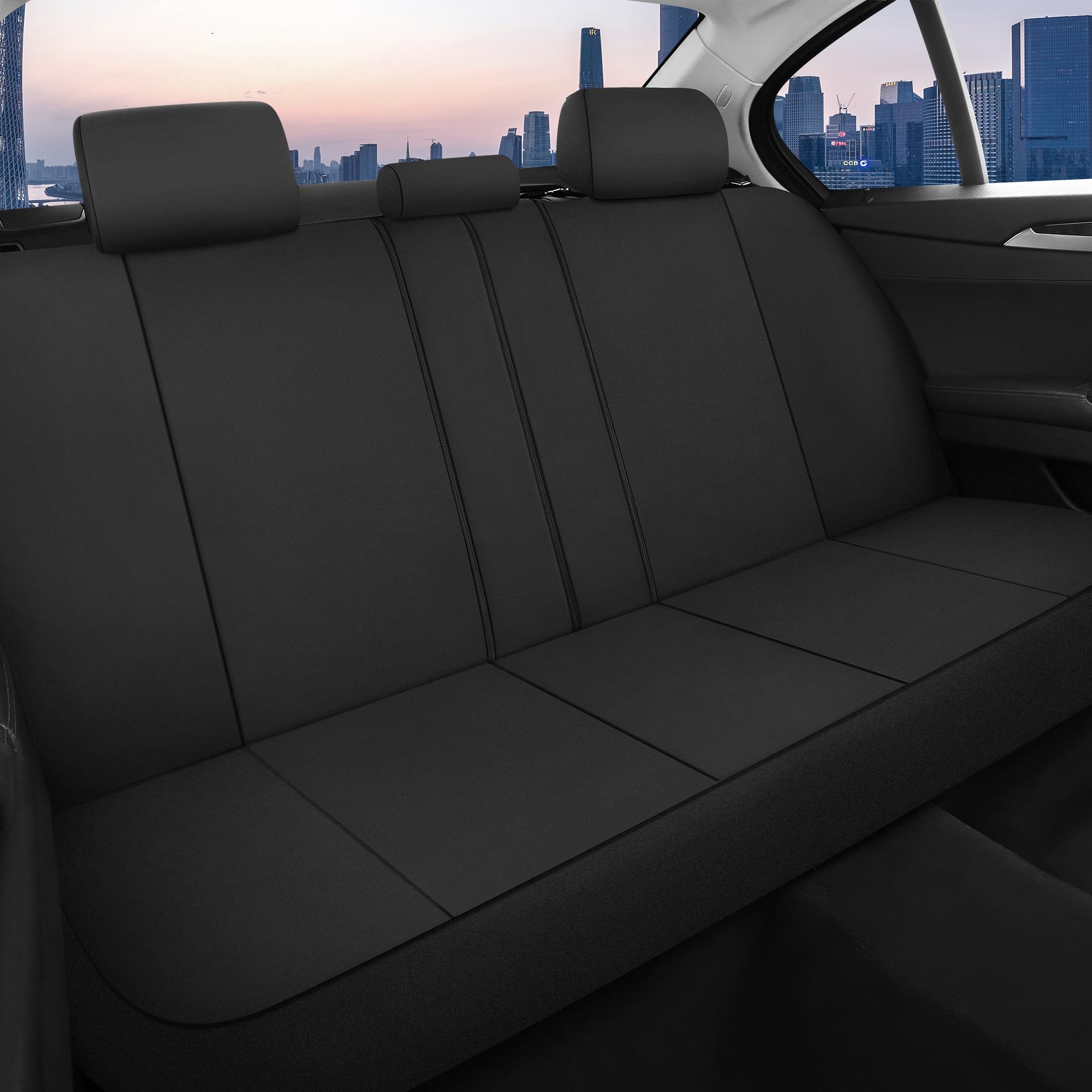 Caromop Waterproof Car Seat Cover Full Seats, Neoprene Seat Covers For Cars,Split Bench Compatible Car Interior Covers, Universa