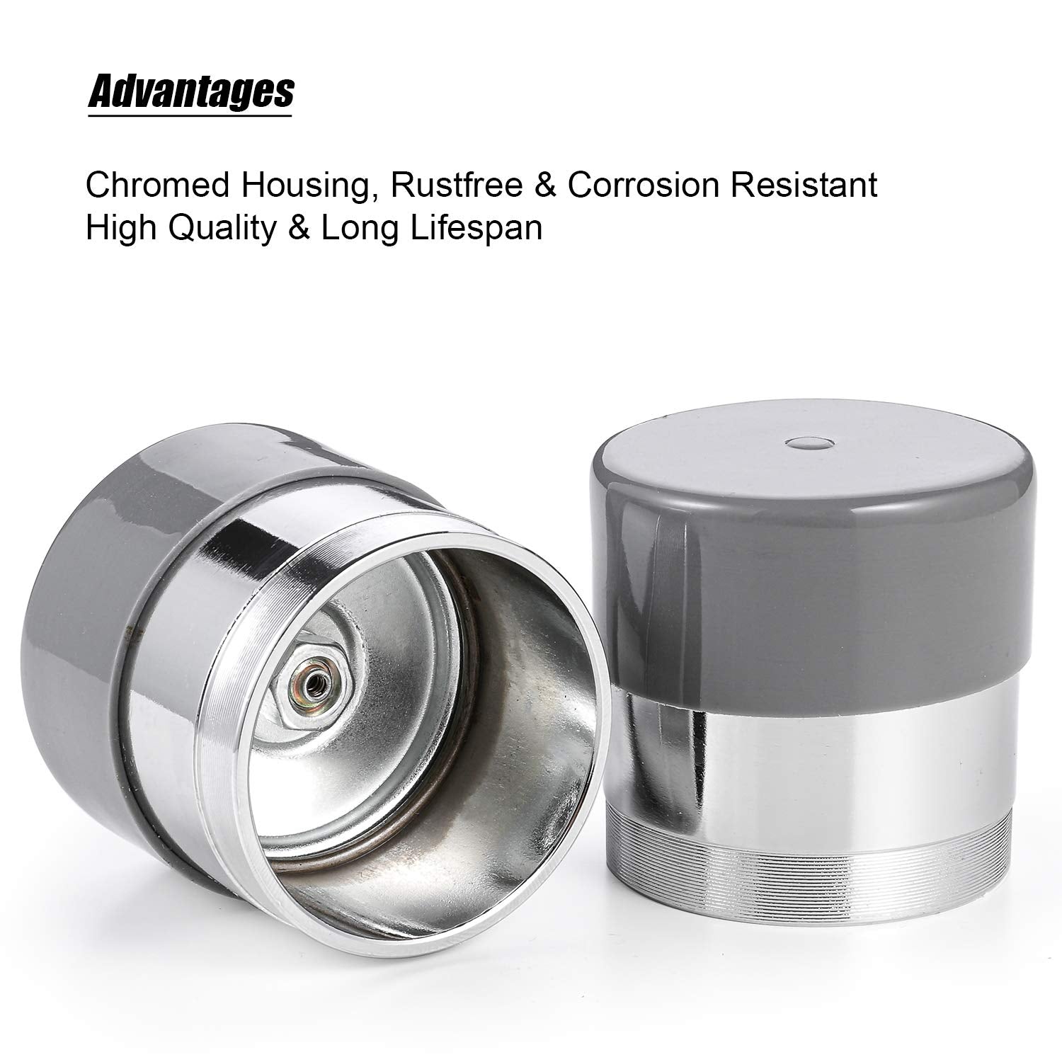 Czc Auto 1.98 Inch Bearing Protectors With Protective Bras For Trailer Boat, Chromed, Pair