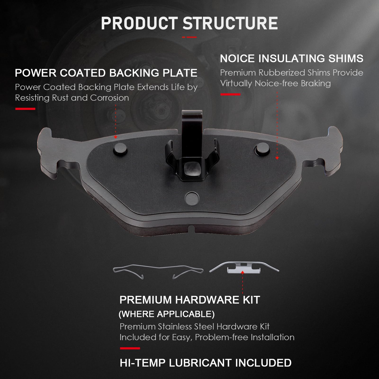 Cciyu D781 D763 Front Rear Ceramic Brake Pads Kits 8Pcs Fit For Bmw 318I,318Is,318Ti,3I,323Ci,323I,323Is,325Ci,325I,325Is,325Xi,