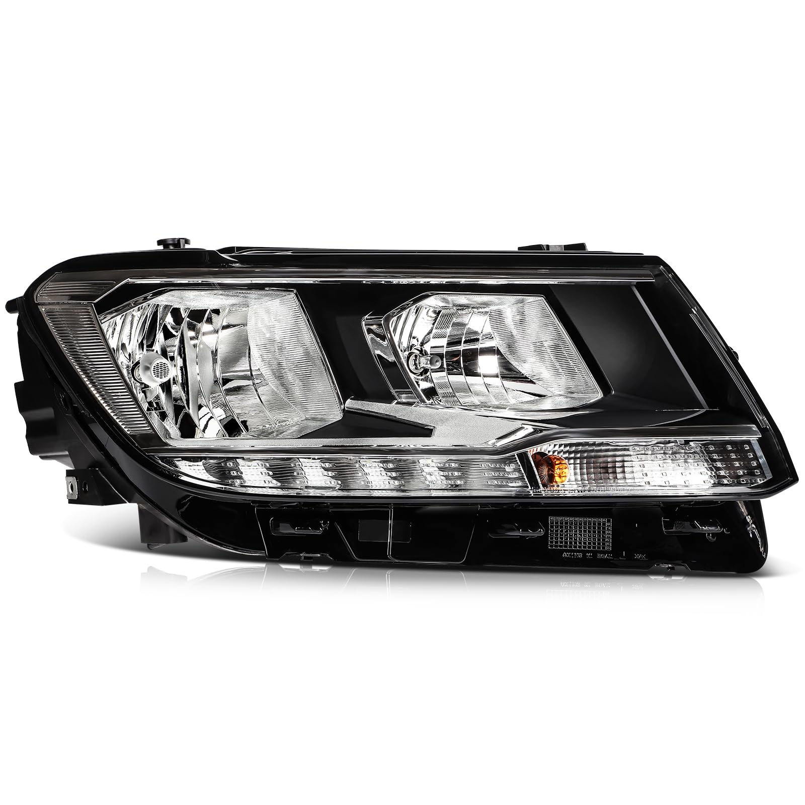 LSAILON Headlight assembly Fit For Volkswagen For Tiguan 2018-2021 Black Housing Clear Lens Driver and Passenger Side 5NL941005 