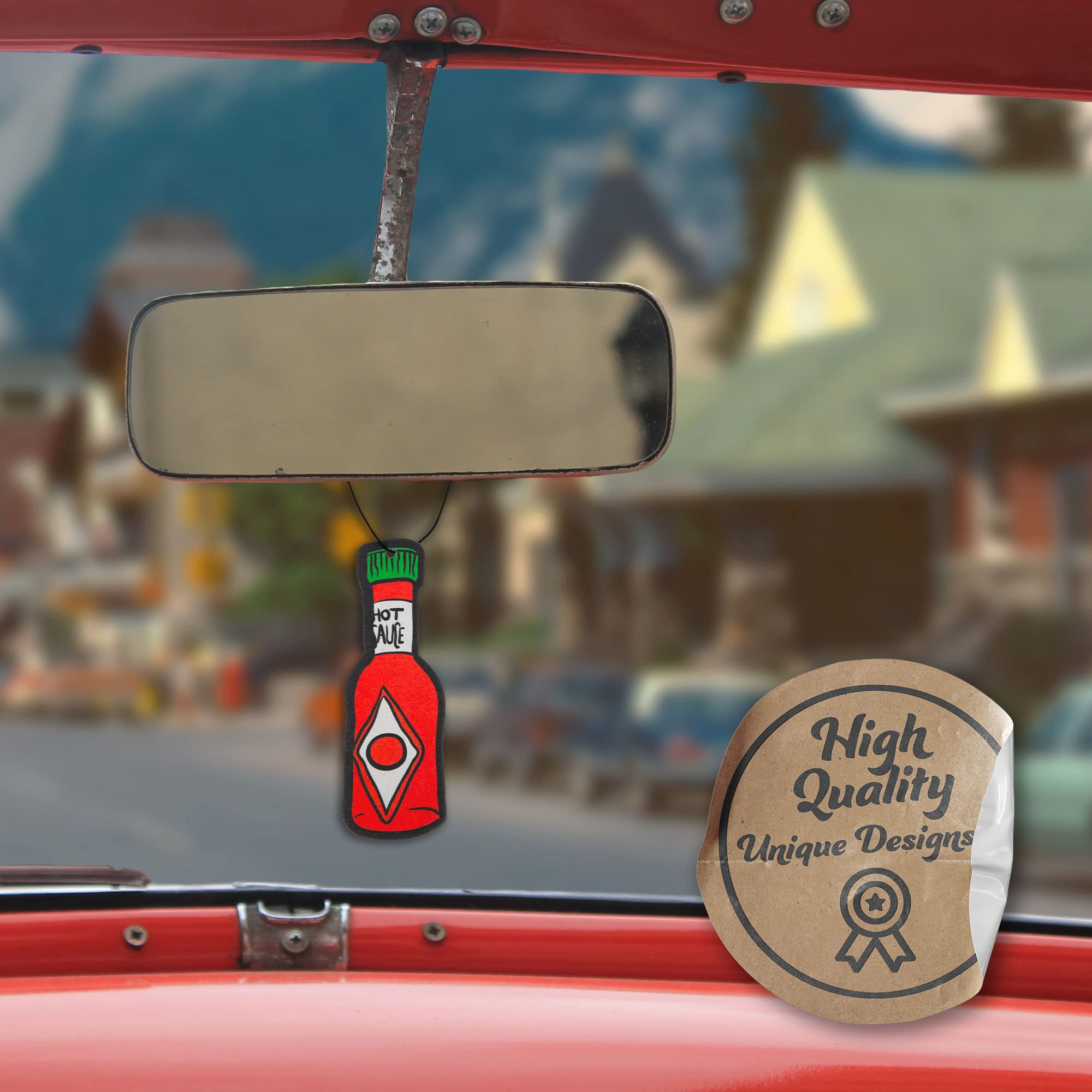 Hot Sauce Car Air Freshener 3 Pack Scented With Essential Oils (3 Pack)