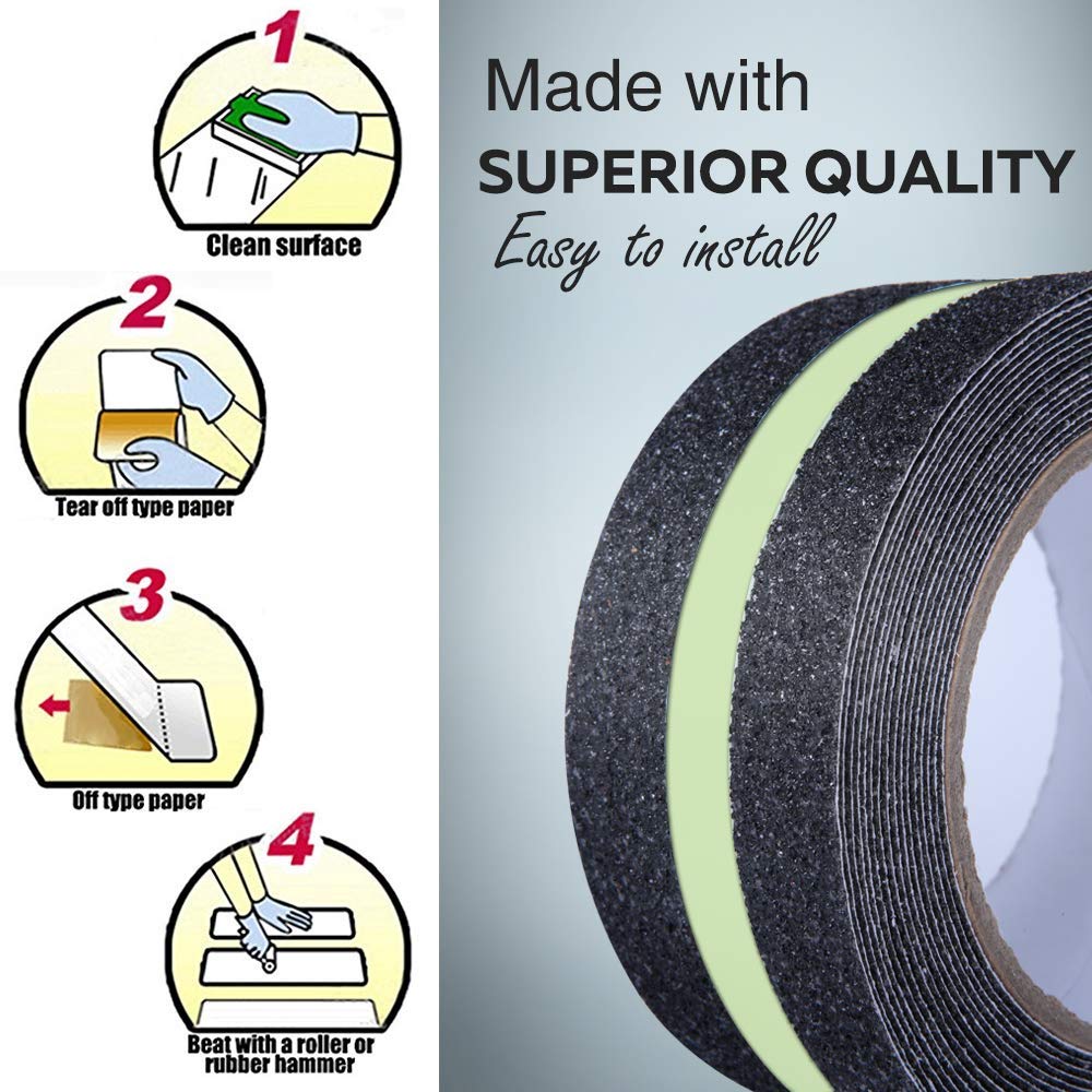 Anti Slip Grip Tape, Non-Slip Traction Tapes With Glow In The Dark Reduce The Risk Of Slipping For Indoor Or Outdoor Stair Tread