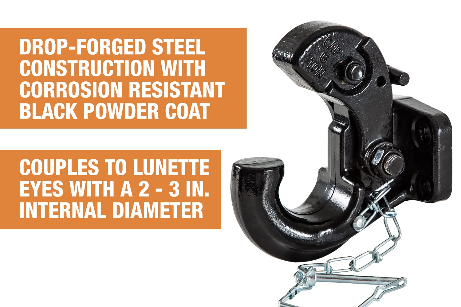 Buyers Products Ph6 6 Ton Pintle Hook, Mgtw 12,000 Lbs Pintle Hitch, 4,000 Lbs Mvl, Mounting Kit Sold Separately