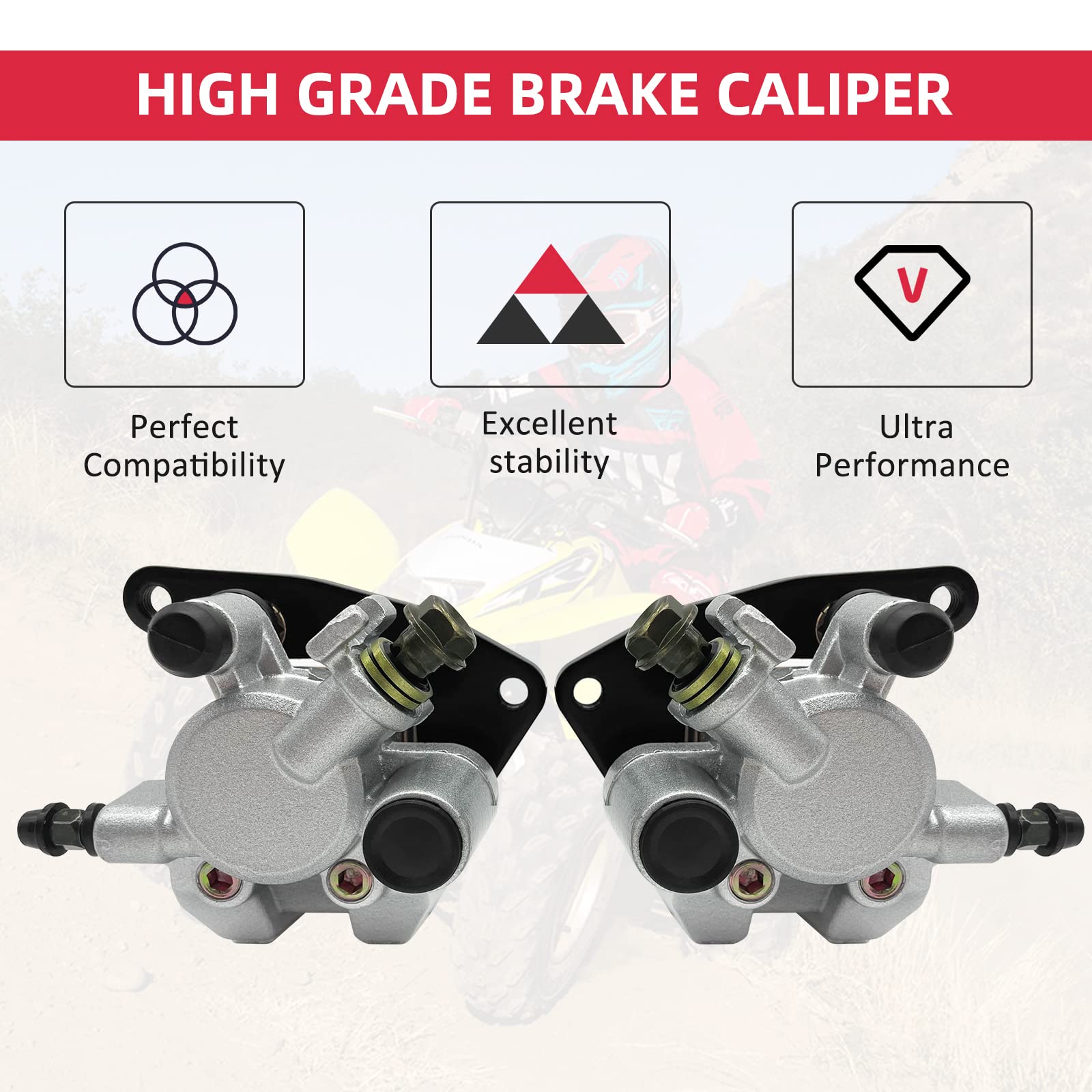 M MATI Front Left Right Brake Calipers for Honda TRX250 TRX250EX TRX250X TRX300 TRX300EX TRX300X TRX400 TRX400EX TRX400X Sportra