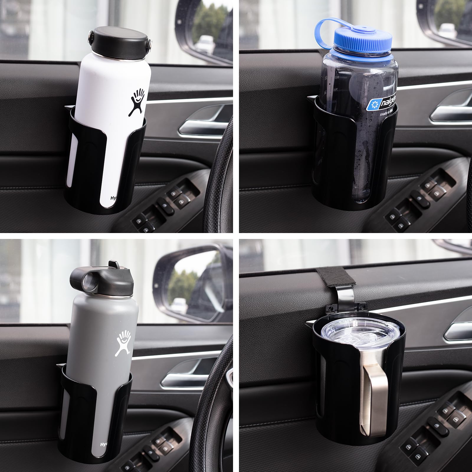 LITTLEMOLE Large Car Door Cup Holder - 2PCS, Plastic, Fits Most Bottles/Cans, Model 2778, Color LM2778