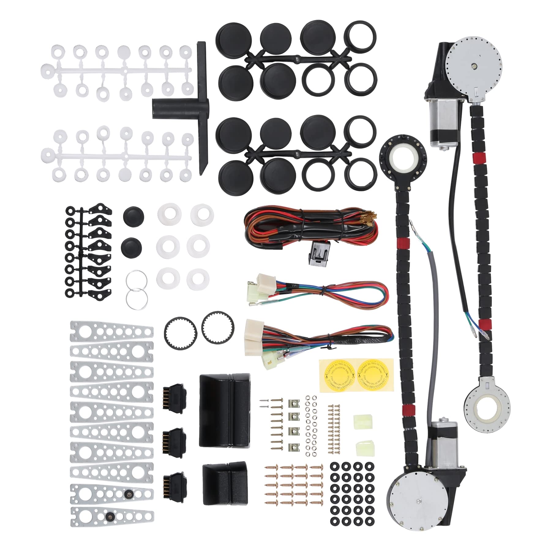 JDMSPEED Electric Power Window Lift Regulator Kit with Switches & Wiring for 2 Door Pickup/SUV/Truck/Van, Model P106-WS-PW-010A-2W