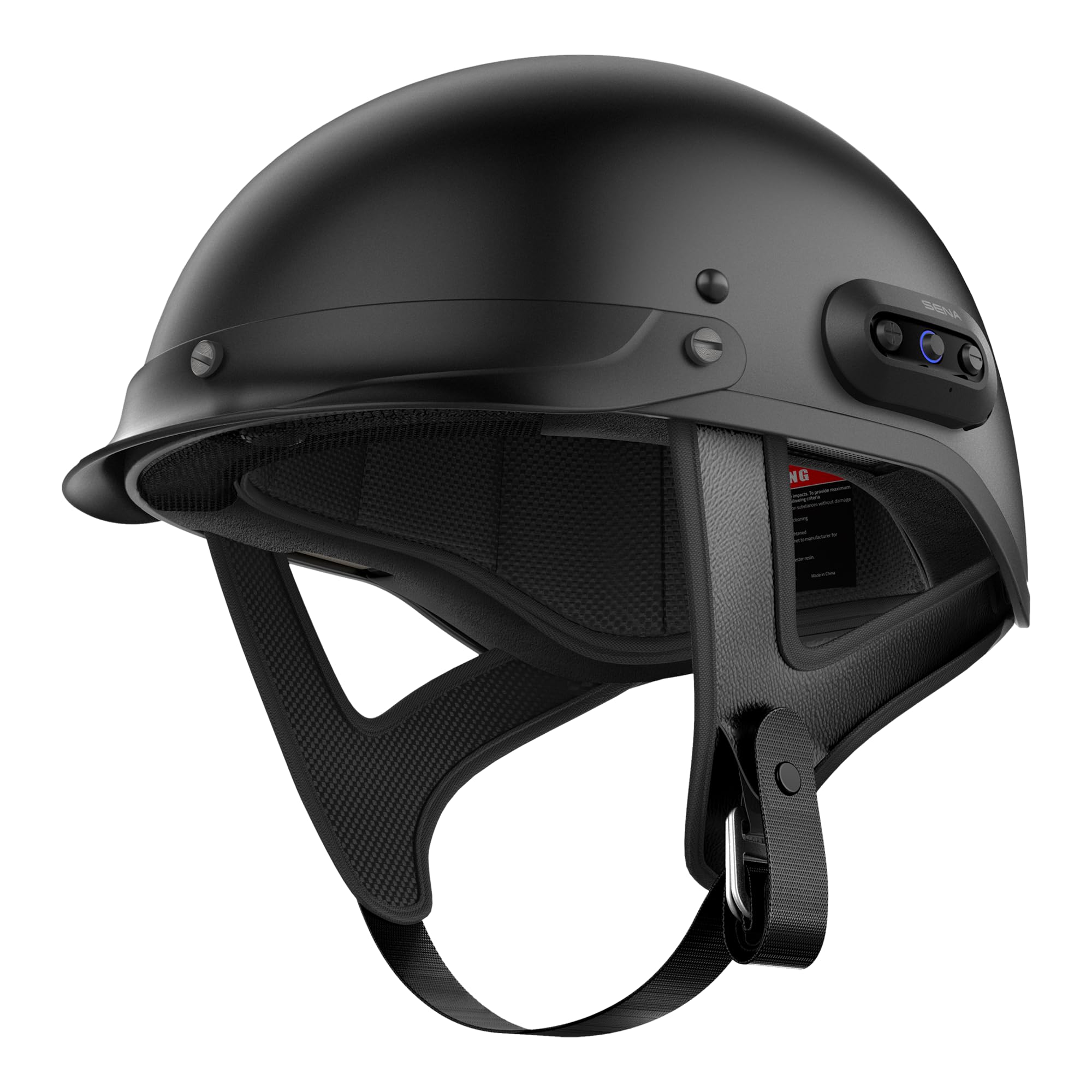 Sena Cavalry 2 Mesh Intercom Enabled Motorcycle Half Helmet, Integrated Communication System (Matte Black, Medium)