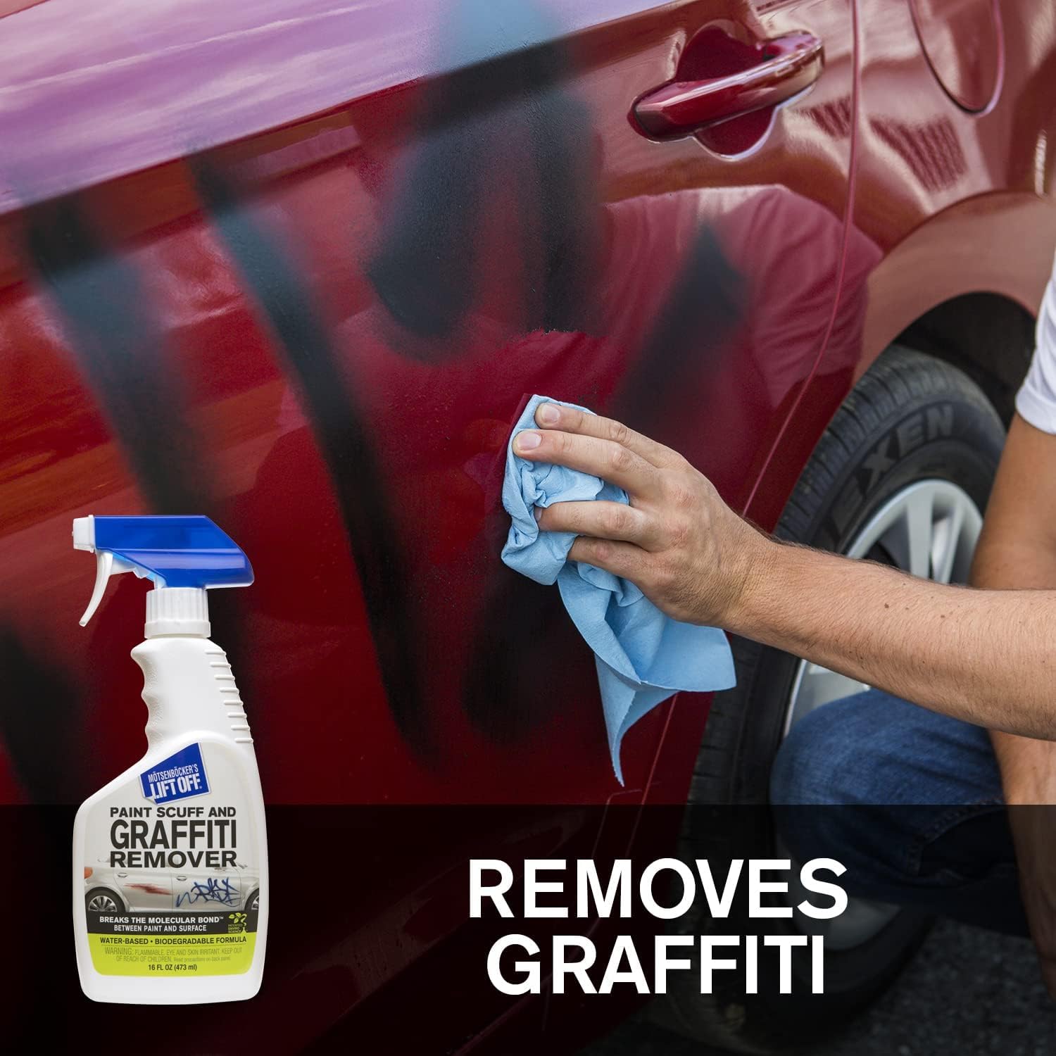 Motsenbockers Lift Off 45406-4Pk 16-Ounce Paint Scuff And Graffiti Remover Easily Removes Paint Scuffs, Spray Paint, Acrylic Fro