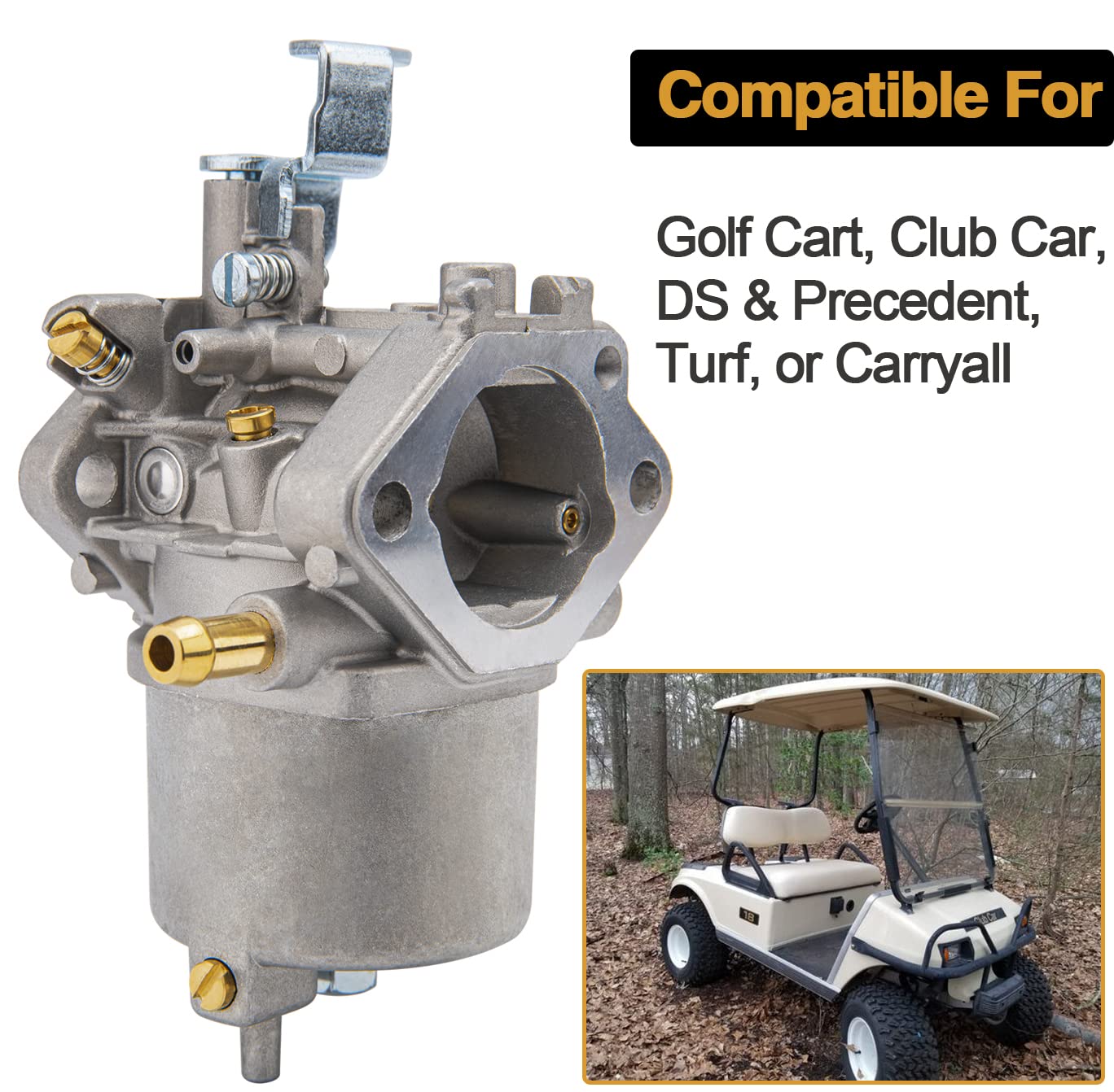 Fe290 Carburetor Kit Compatible For 1998-Up Gas Golf Cart Club Car Ds & Precedent Turf Carryall Kawasaki Fe290 Engines Carb 1019