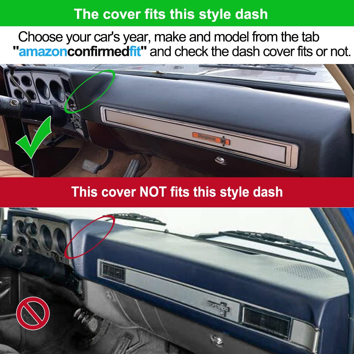 Yiz Dash Cover Mat for 1973-1980 Chevy C10 C20 K10 K5 Blazer - Customized Dark Gray Polyester, Model YIZ785999zj22j74