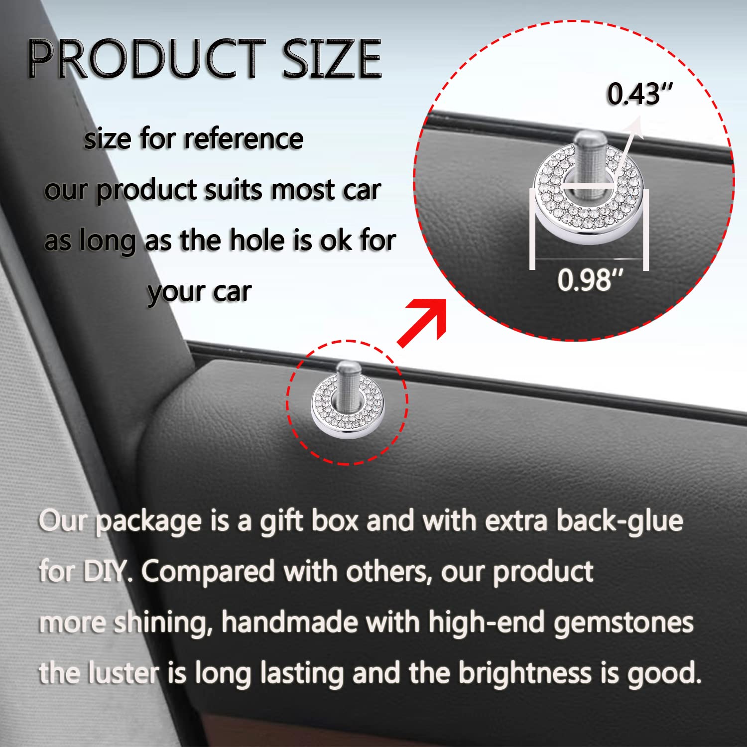 Bling Car Interior Accessories Car Bling Accessories For Women Rhinestone Car Interior Accessories Bling Inner Car Door Lock Bli