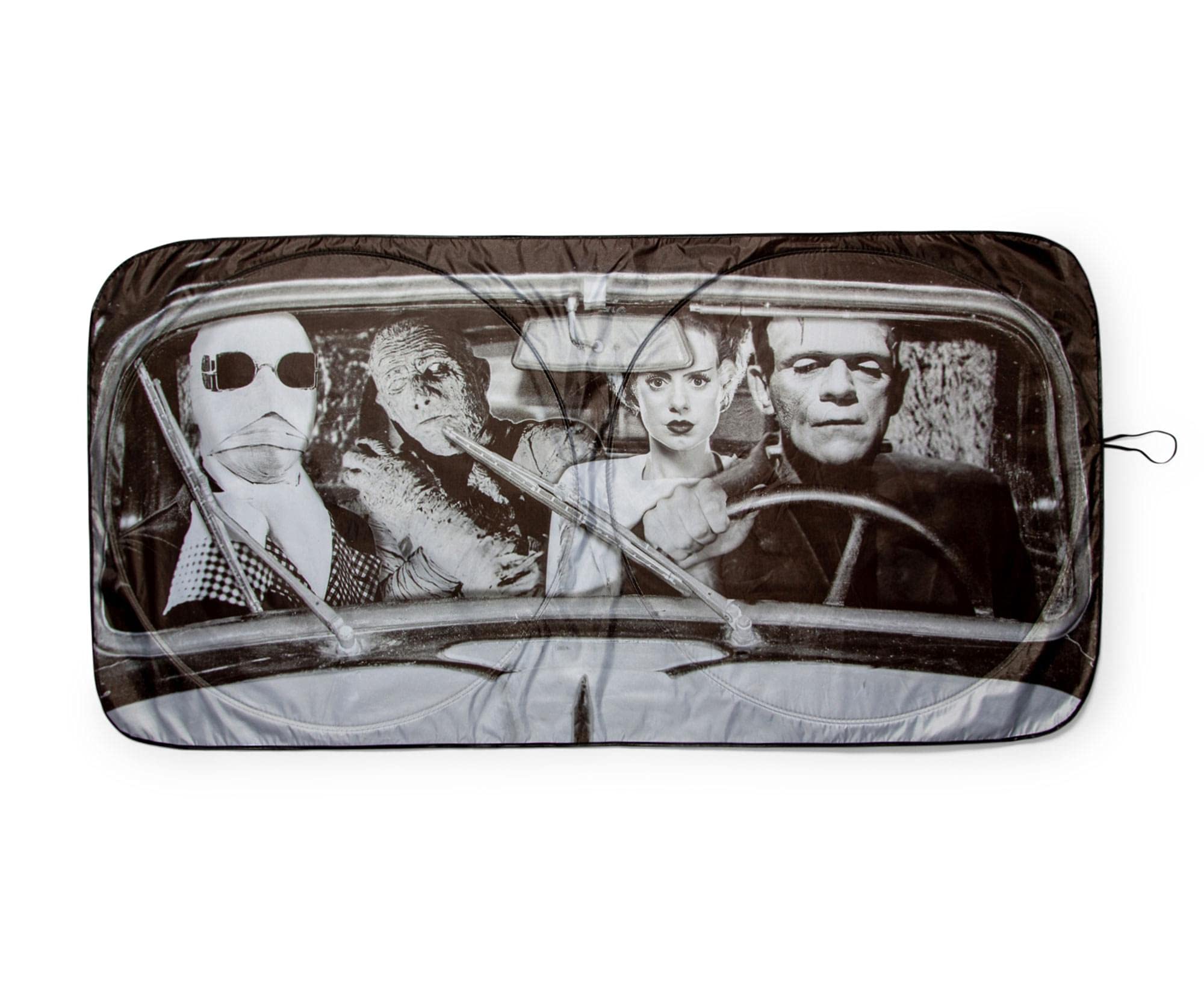 Universal Monsters Classic Horror Movie Sunshade For Windshield | Foldable Sun Visor Protector For Cars, Trucks, Suvs | Blocks U