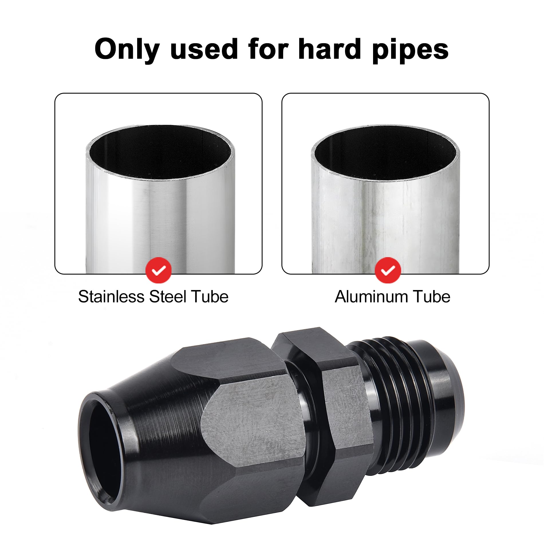 Evil Energy 6An Male To 1/4 Hardline Compression Fitting Adapter Aluminum Black