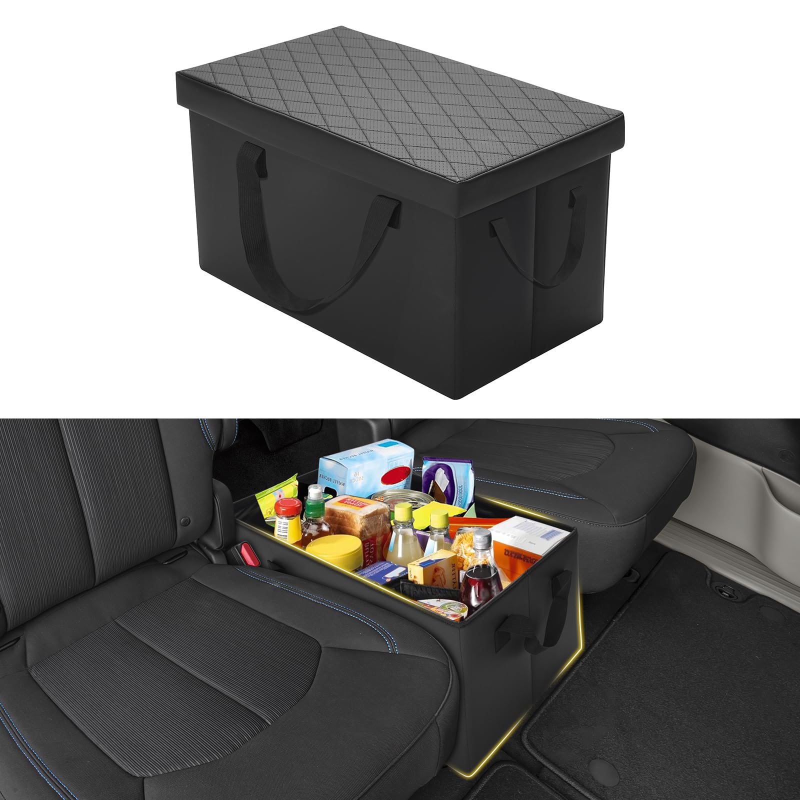 Mixsuper Liner Car Seat Organizer for Chrysler Pacifica 2017-2025, Console Organizer Backseat Box for Pacifica, Dog Toy Box Stor