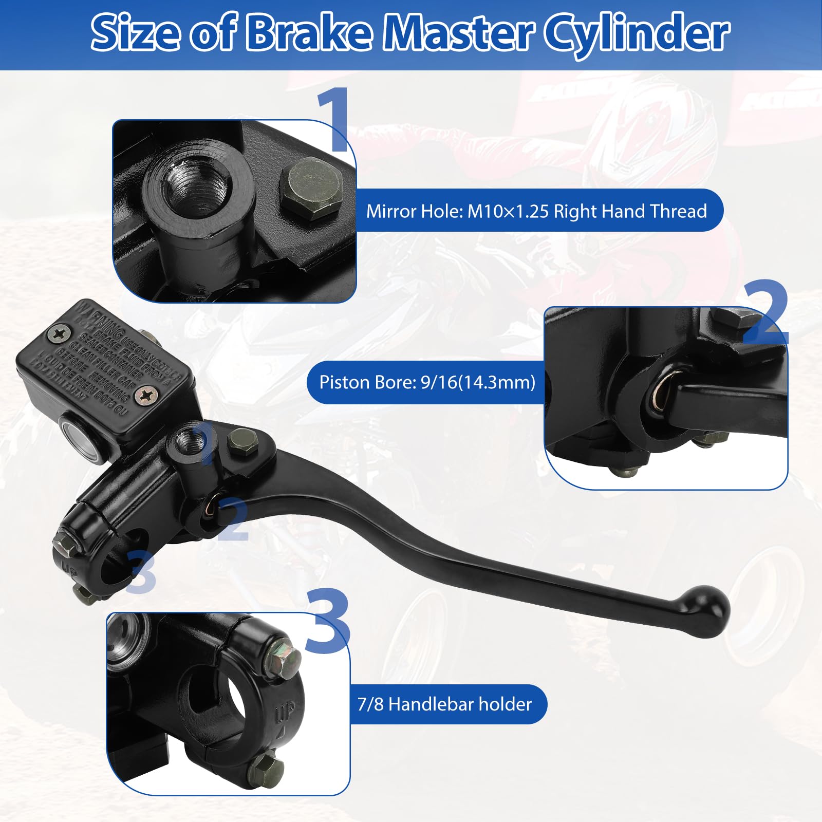 M Mati Front Brake Master Cylinder For Honda Atv Trx 200 250 300 350 420 500 500 Atc 200 250 350 45510-Hr3-305