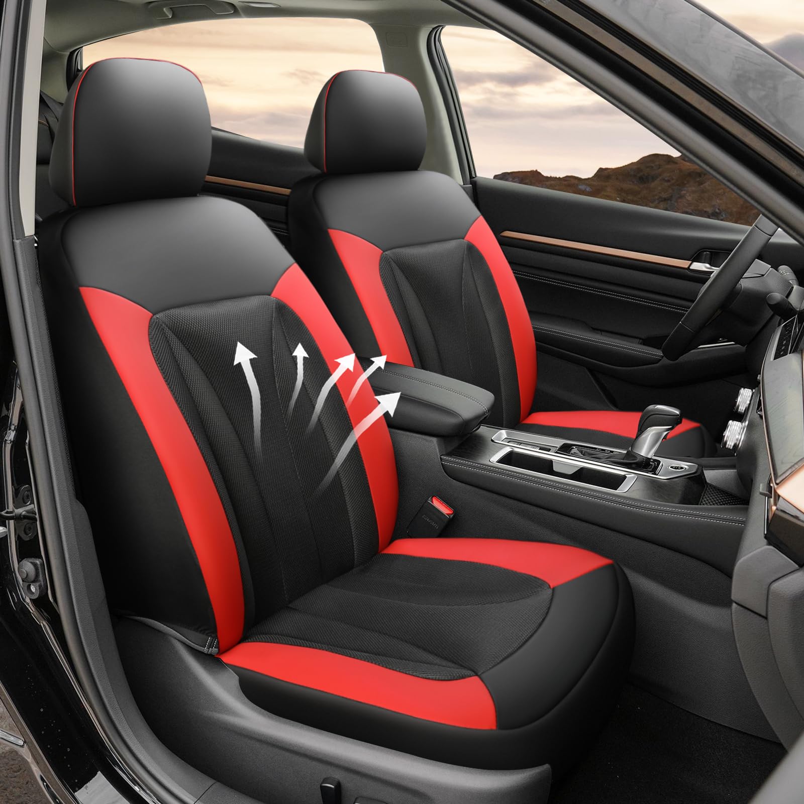 Giant Panda 2 Front Leather Car Seat Cover For Hyundai,3D Air Cool Mesh Thick Seat Covers Custom Fit Hyundai Sonata Elantra Sant