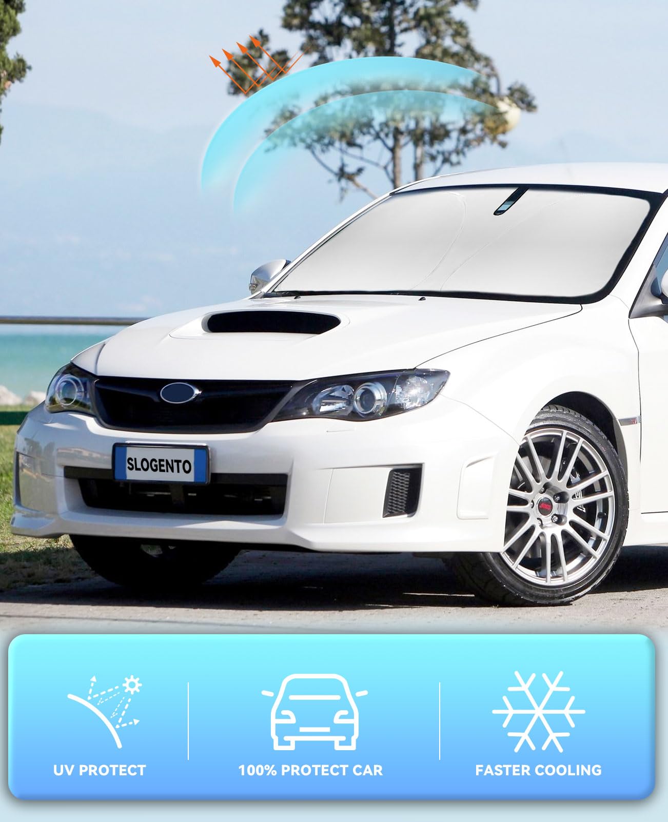 Sun Shade For Impreza Windshield Sunshade For 2017-2023 2024 2025 Subaru Impreza Wrx Sedan Impreza Wrx Hatchback Wrx Sti Accesso