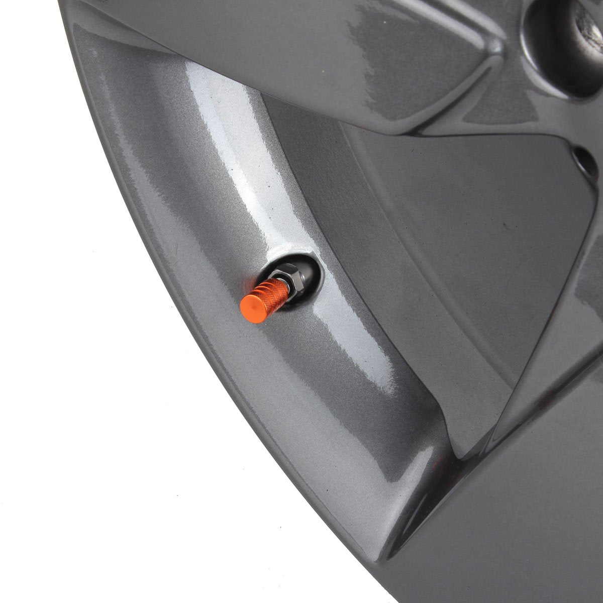 Tomall Orange Round Style Aluminum Tire Valve Stem Caps For Auto Car Motorcycles