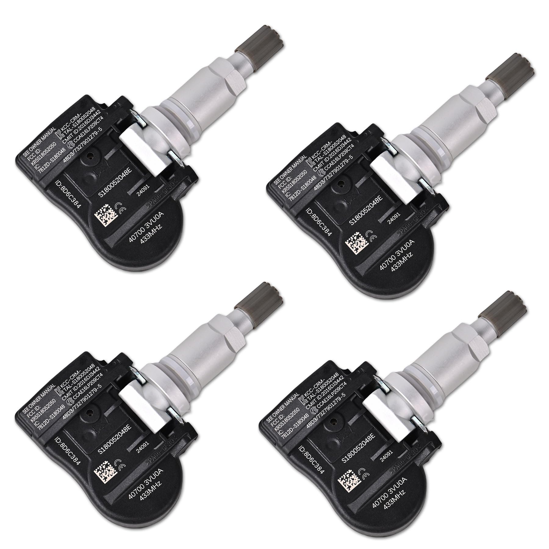 TPMS Tire Pressure Sensors 433MHz Compatible with Nissan 2019-2023 Altima 2014-2020 Rogue Replaces# 407003VU0A 407004CB0A 407004