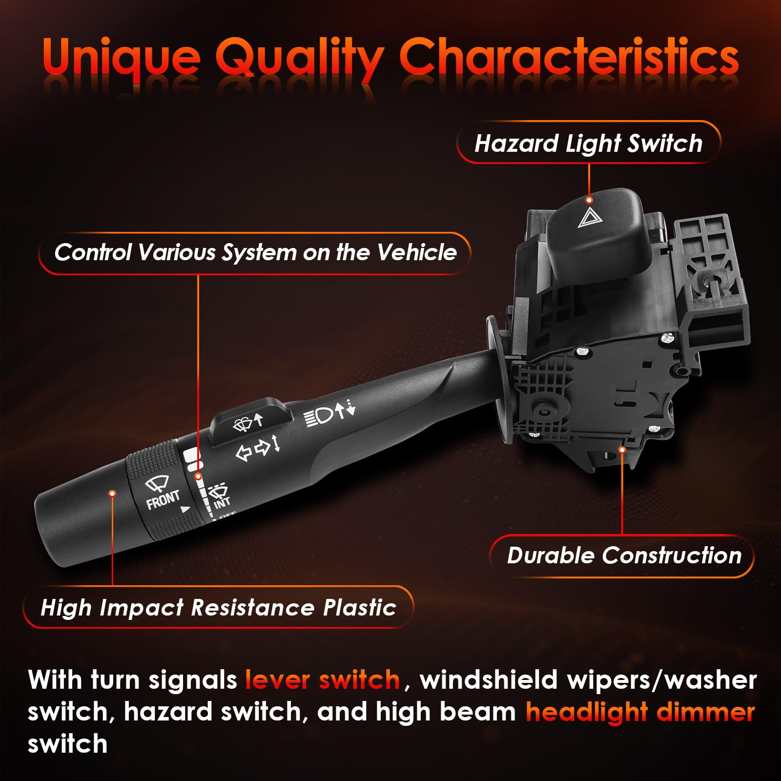 Multifunction Turn Signal Switch Headlight Dimmer Control | Replacement For 2014-2021 Chevy Silverado & Gmc Sierra 1500/2500/350