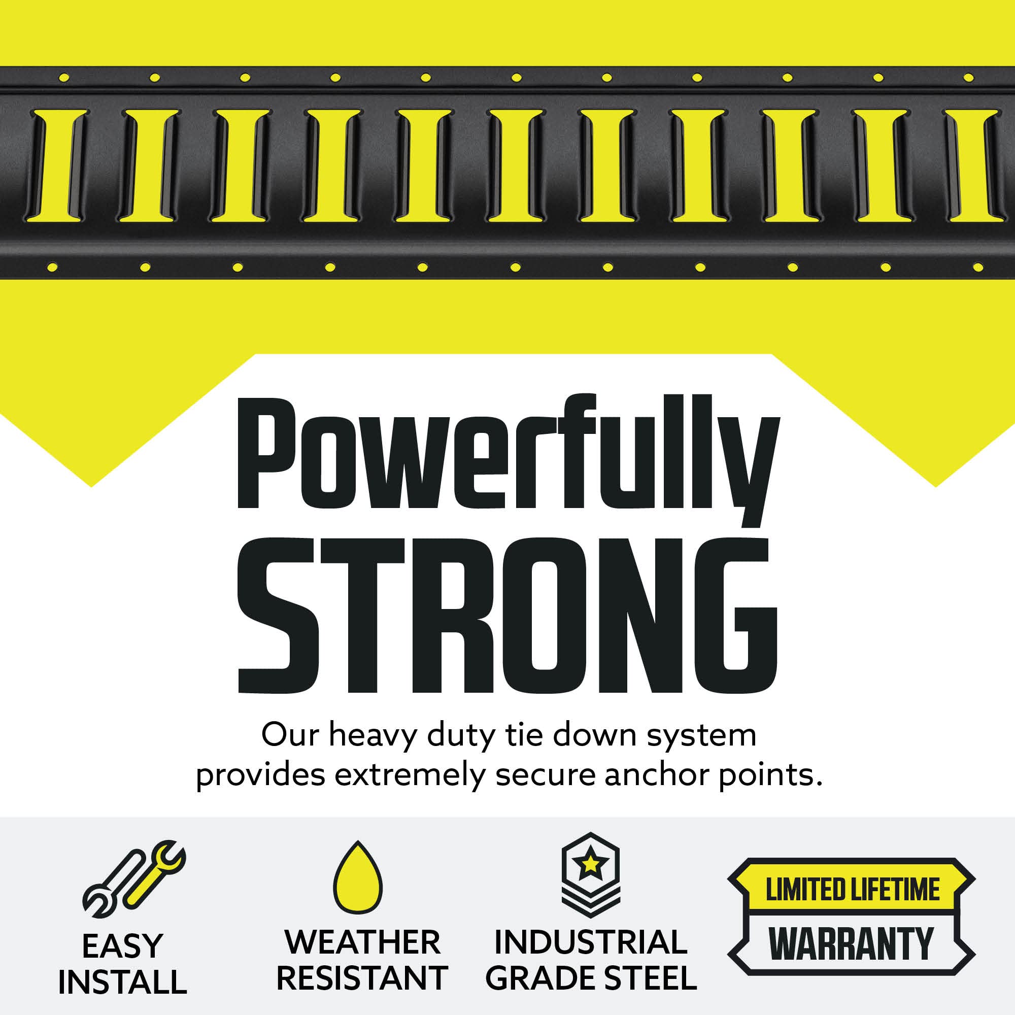 Eight 2' E Track Tie-Down Rail, Powder-Coated Steel Etrack Tiedowns | 2' Horizontal E-Tracks, Pack Of 8 Bolt-On Tie Down Rails F