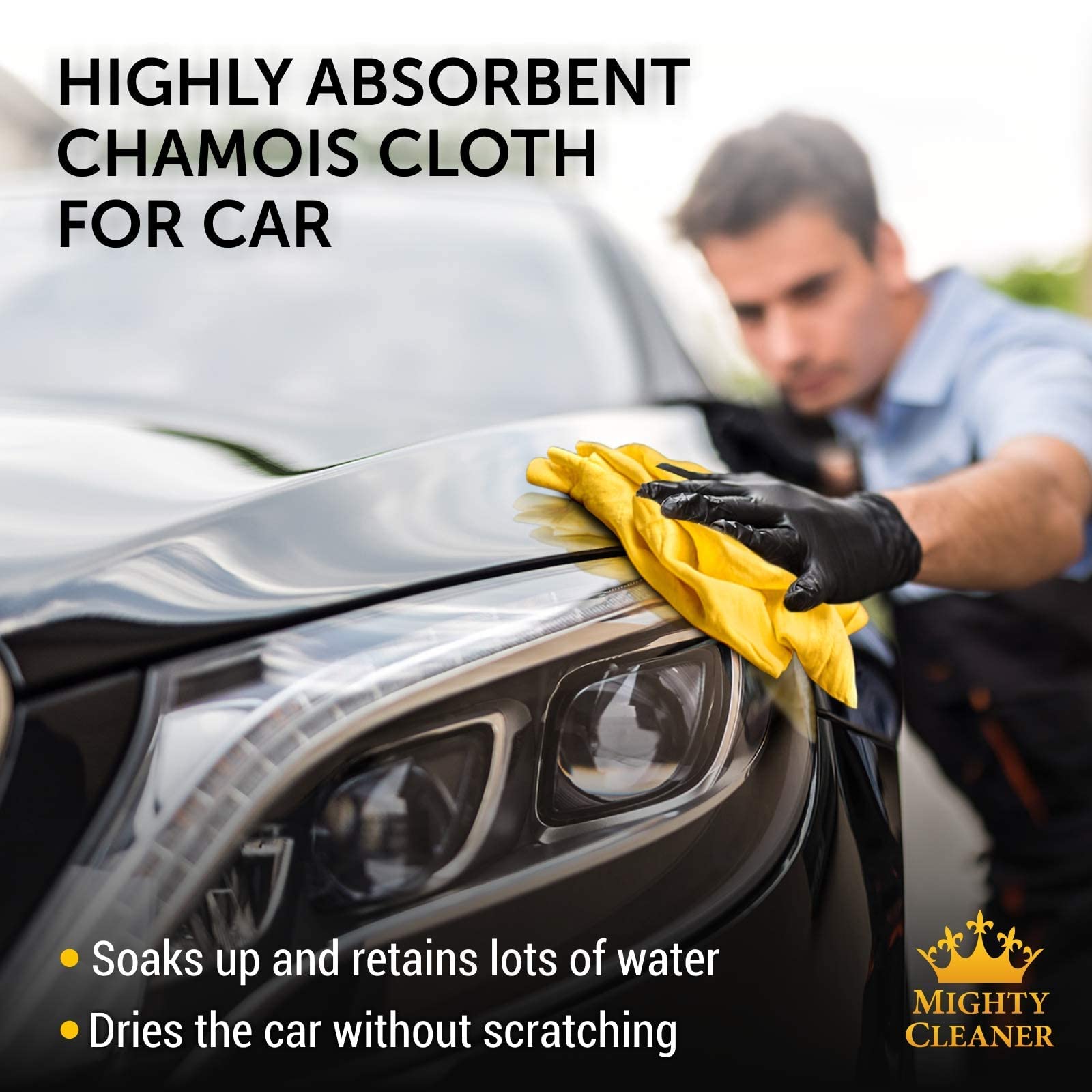 Premium 2Pk Mini +1 Free Shammy Cloth For Car Drying - (17X13) - Super Absorbent Chamois Towel For Car - Reusable Shammy Towel F