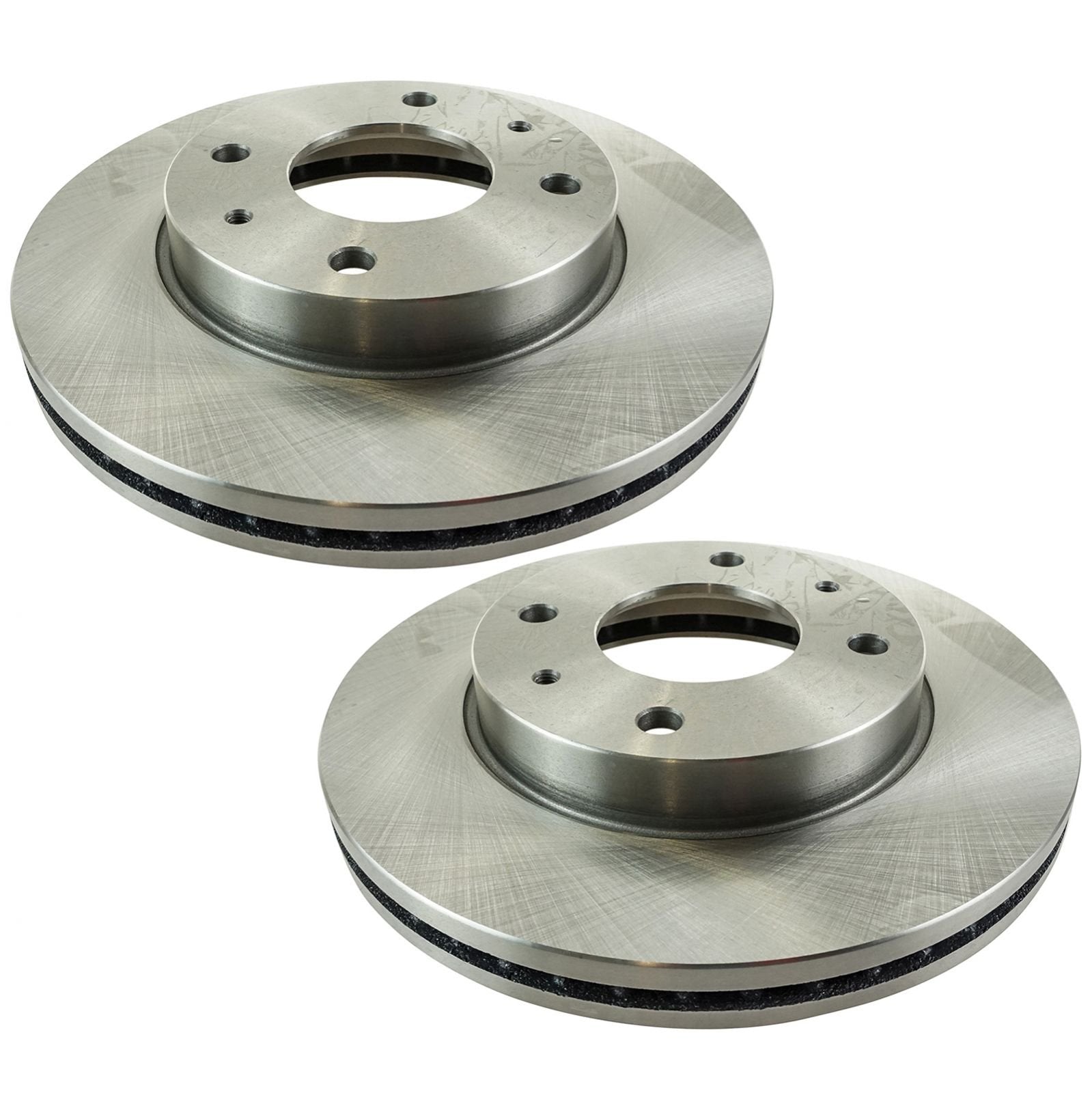 Trq Front Brake Pad & Rotor Kit Brake Pads Brake Rotor Semi-Metallic Compatible With 1998-2006 Hyundai Elantra 1999-2001 Sonata