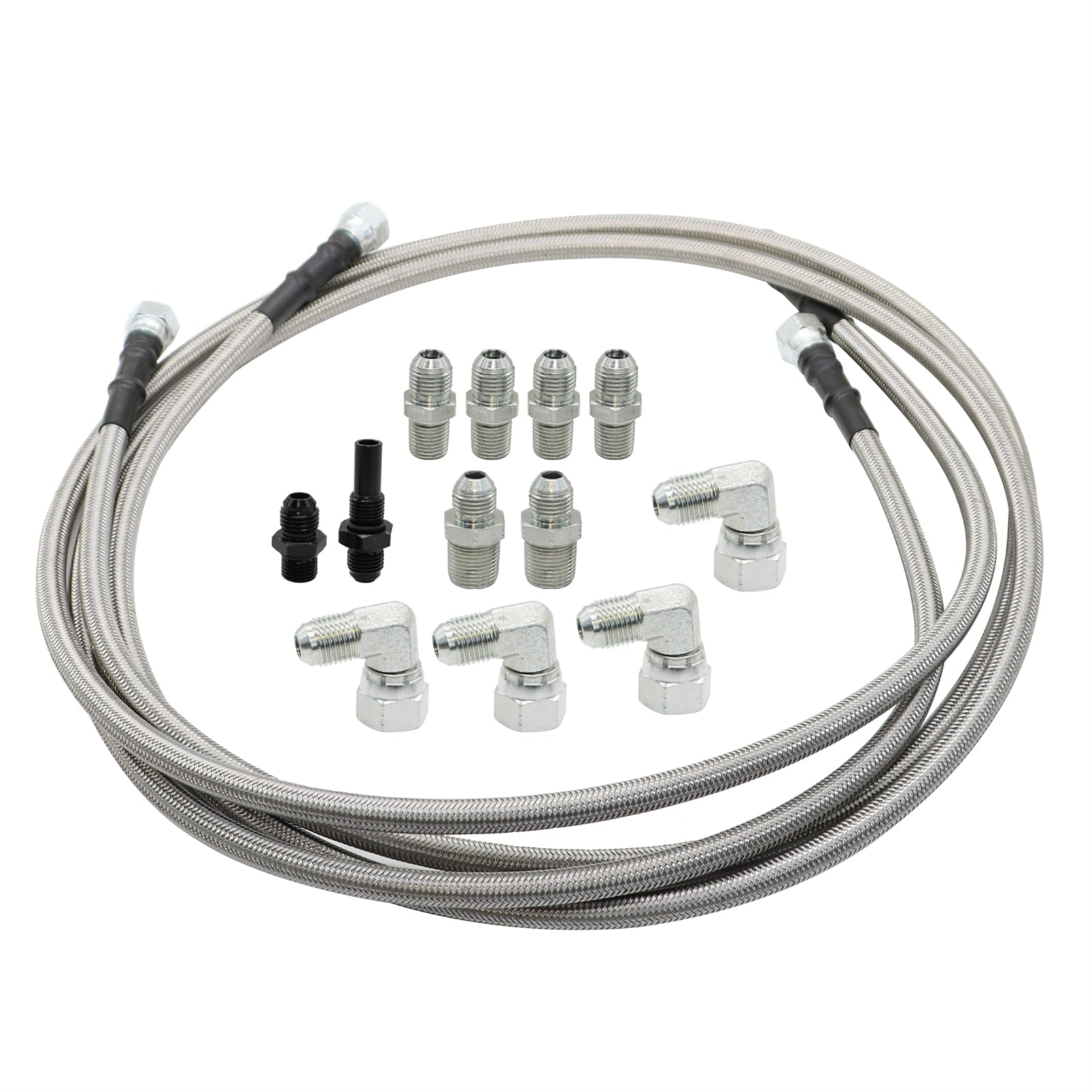 Yunnergo 70'' Transmission Cooler Lines Kit with 6AN Hose Fitting Compatible with 6AN Transmission 4L80E TH350 TH400 4L60E 700R4