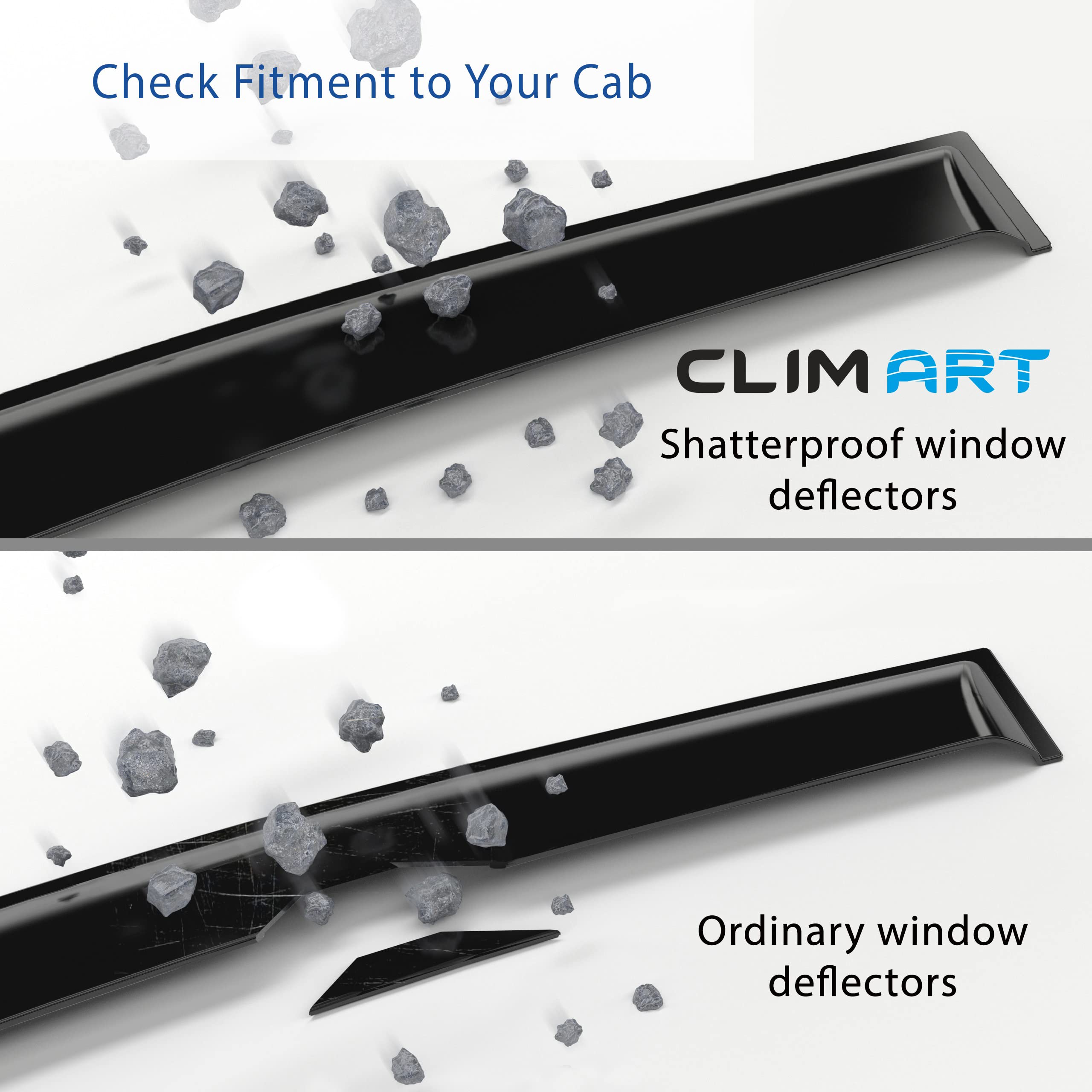 Clim Art In-Channel Incredibly Durable Rain Guards For Ford Explorer 2020-2025, Original Window Deflectors, Vent Window Visors,