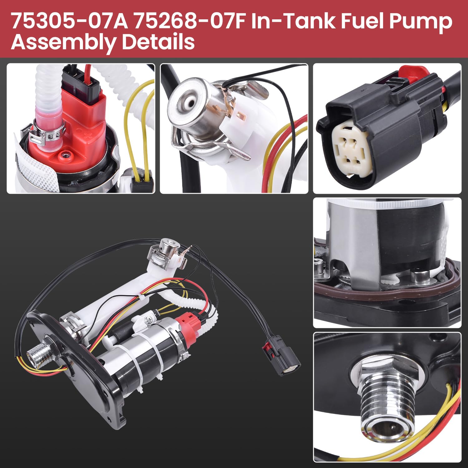 Farpida 75305-07A 75268-07F In-Tank Fuel Pump Assembly Fits for Harley Davidson Sportster 1200 883, Forty-Eight, Iron 1200 883,