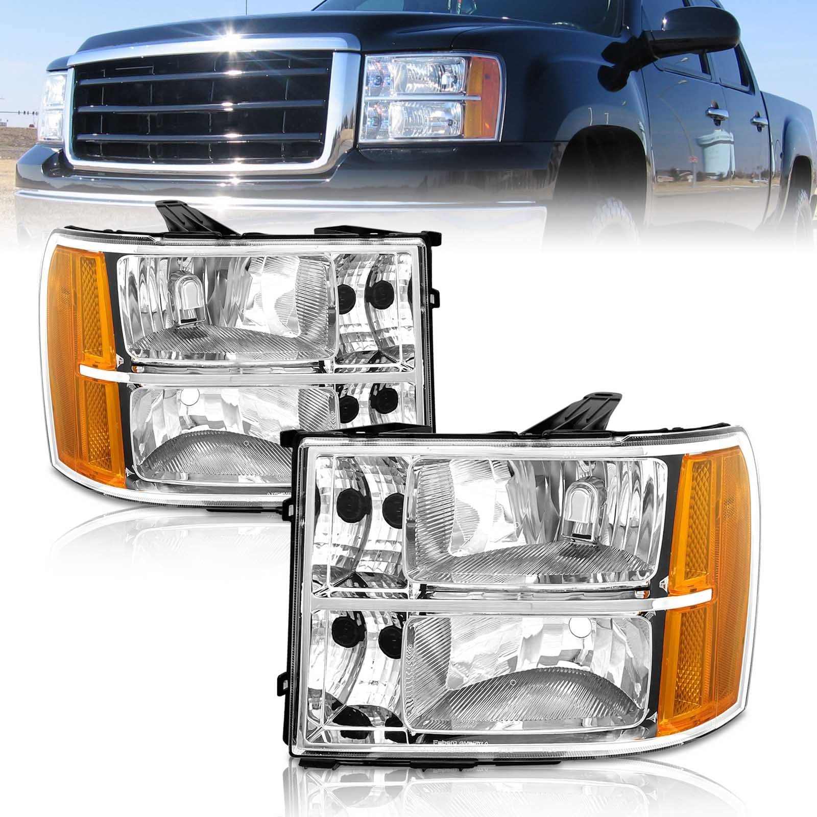 AS Headlights for 2007 2008 2009 2010 2011 2012 2013 GMC Sierra Headlights for 07-13 Sierra 1500/07 08 09 10 11 12 13 14 Sierra 