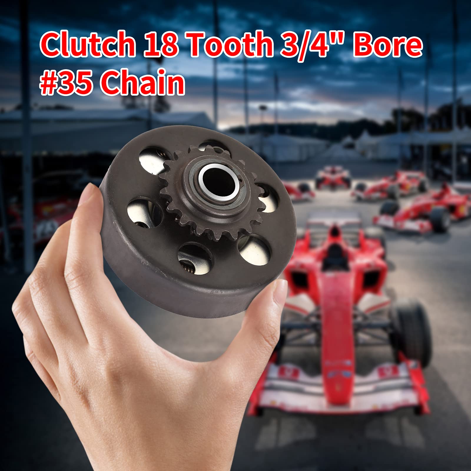 Carkio Go Kart Centrifugal Clutch 18 Tooth 3/4" Bore #35 Chain for Mini Bikes & Go Kart Racing